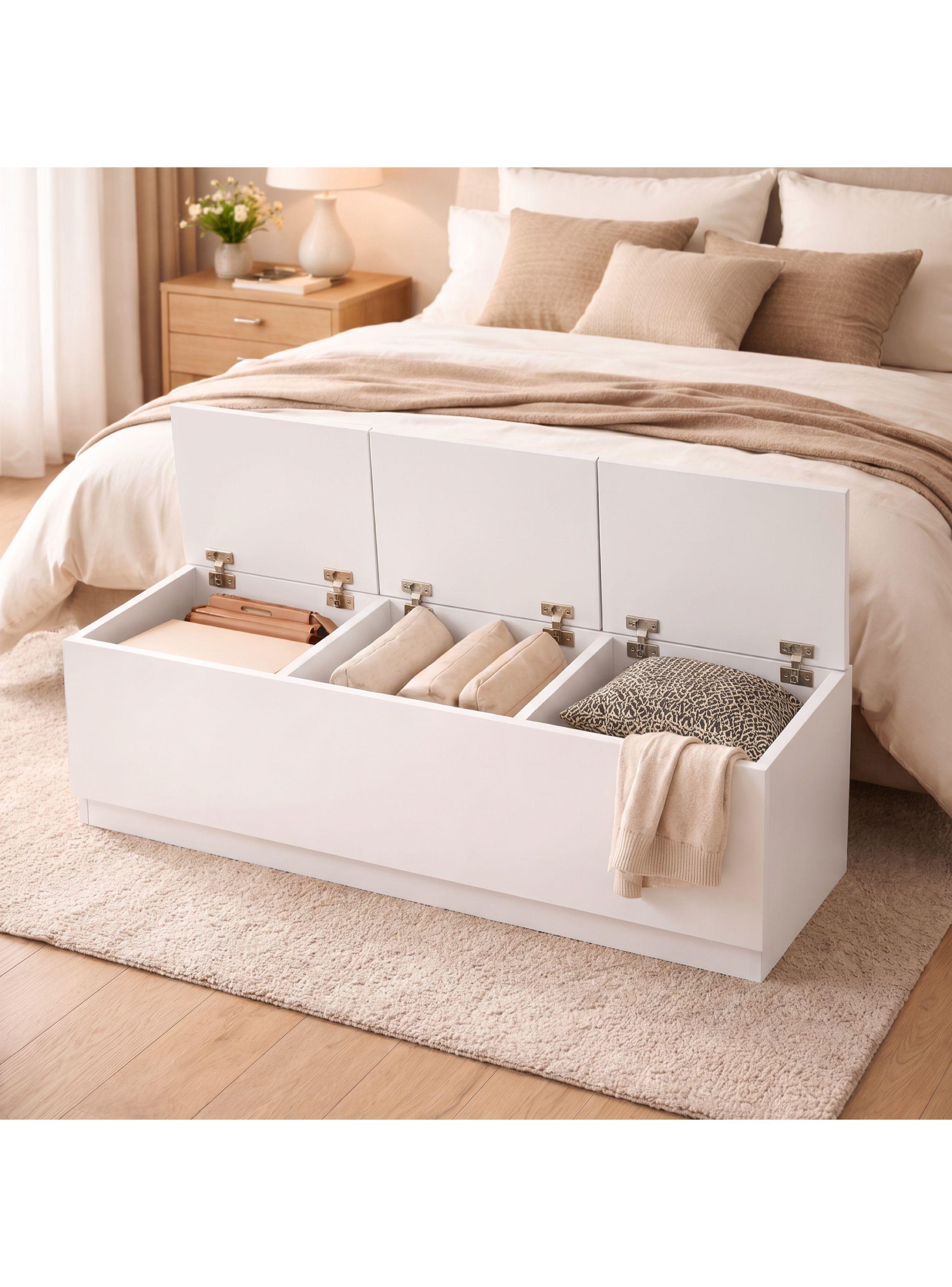 Organizador De Ropa De Madera Estante Dormitorio Bajoventana Blanco-7