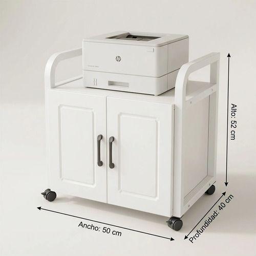 Mueble De Oficina Cajonera Archivador Porta Impresora 50cm Blanco-2