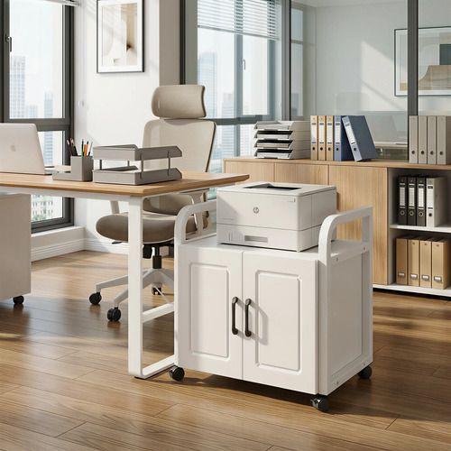 Mueble De Oficina Cajonera Archivador Porta Impresora 50cm Blanco-4