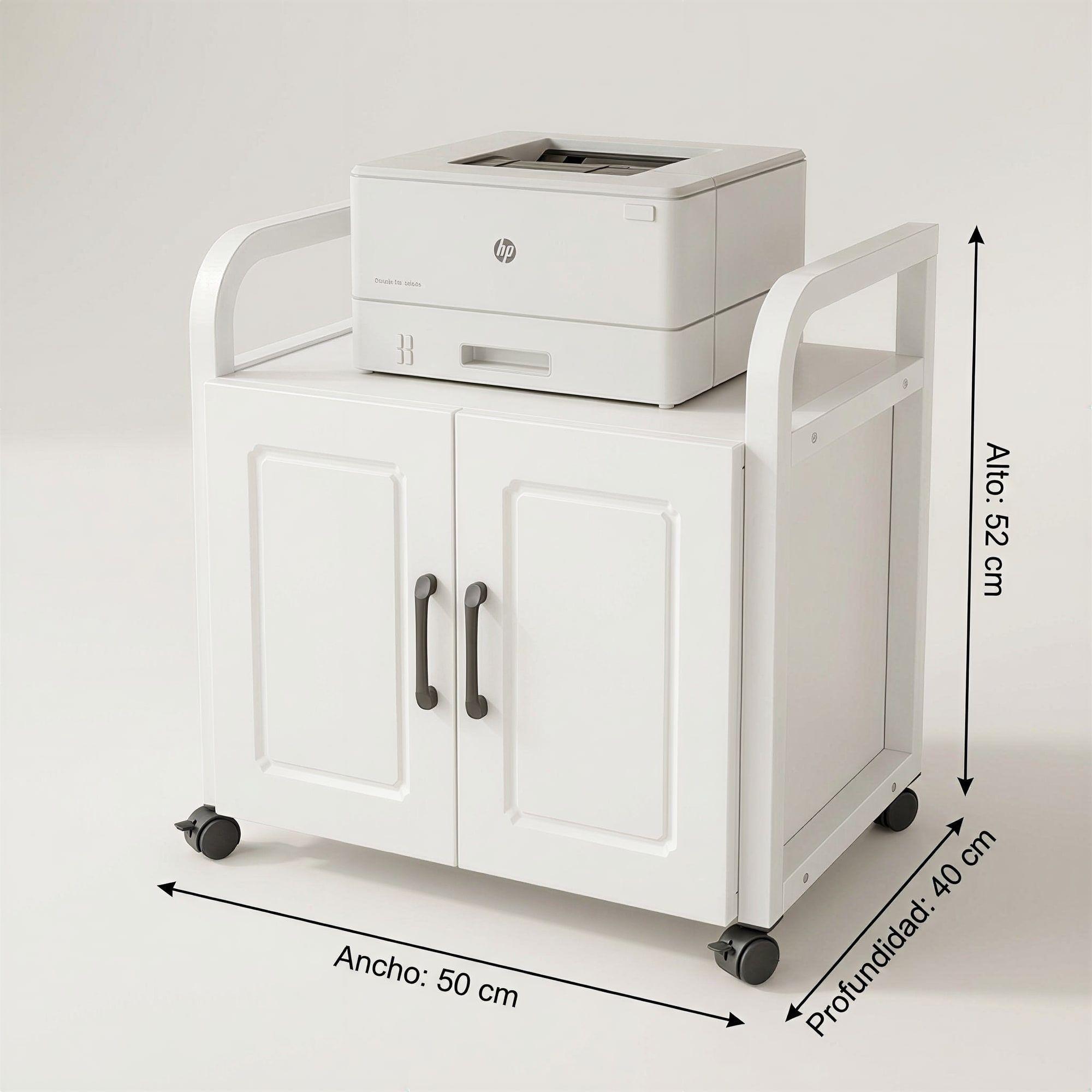 Mueble De Oficina Cajonera Archivador Porta Impresora 50cm Blanco-2