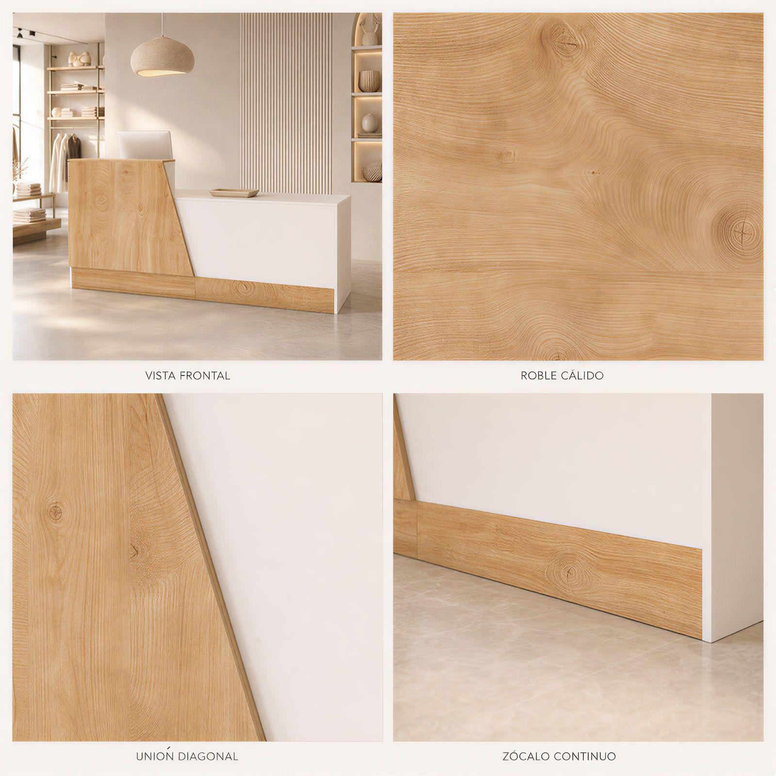 Escritorio Caja Registradora Mueble Para Recepción 160cm Marrón/blanco SYT005ZUO A+B-3