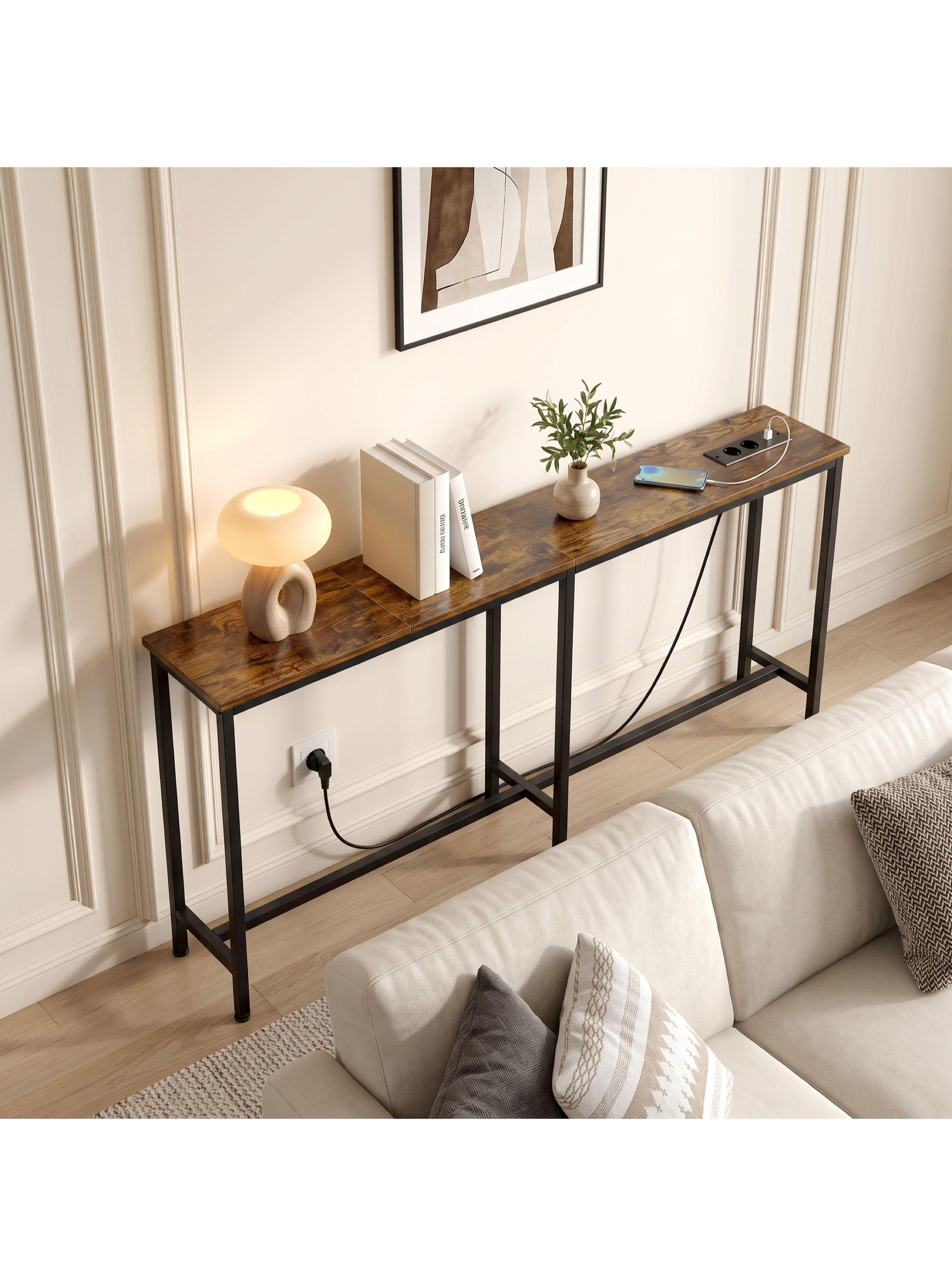 Mesa Lateral Con Enchufe Aveline Para Sofá Y Carga Usb YN166140R-0