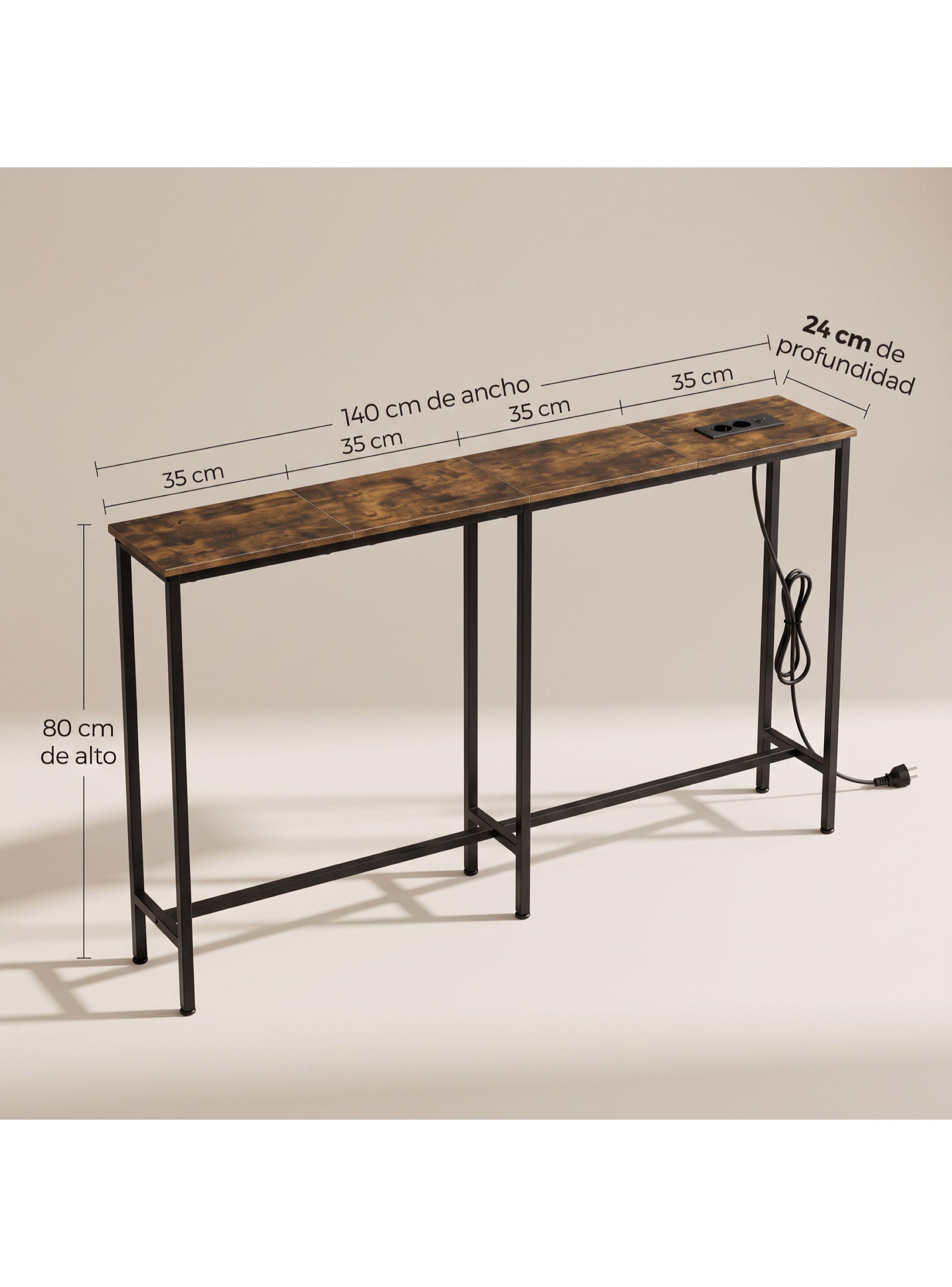 Mesa Lateral Con Enchufe Aveline Para Sofá Y Carga Usb YN166140R-2