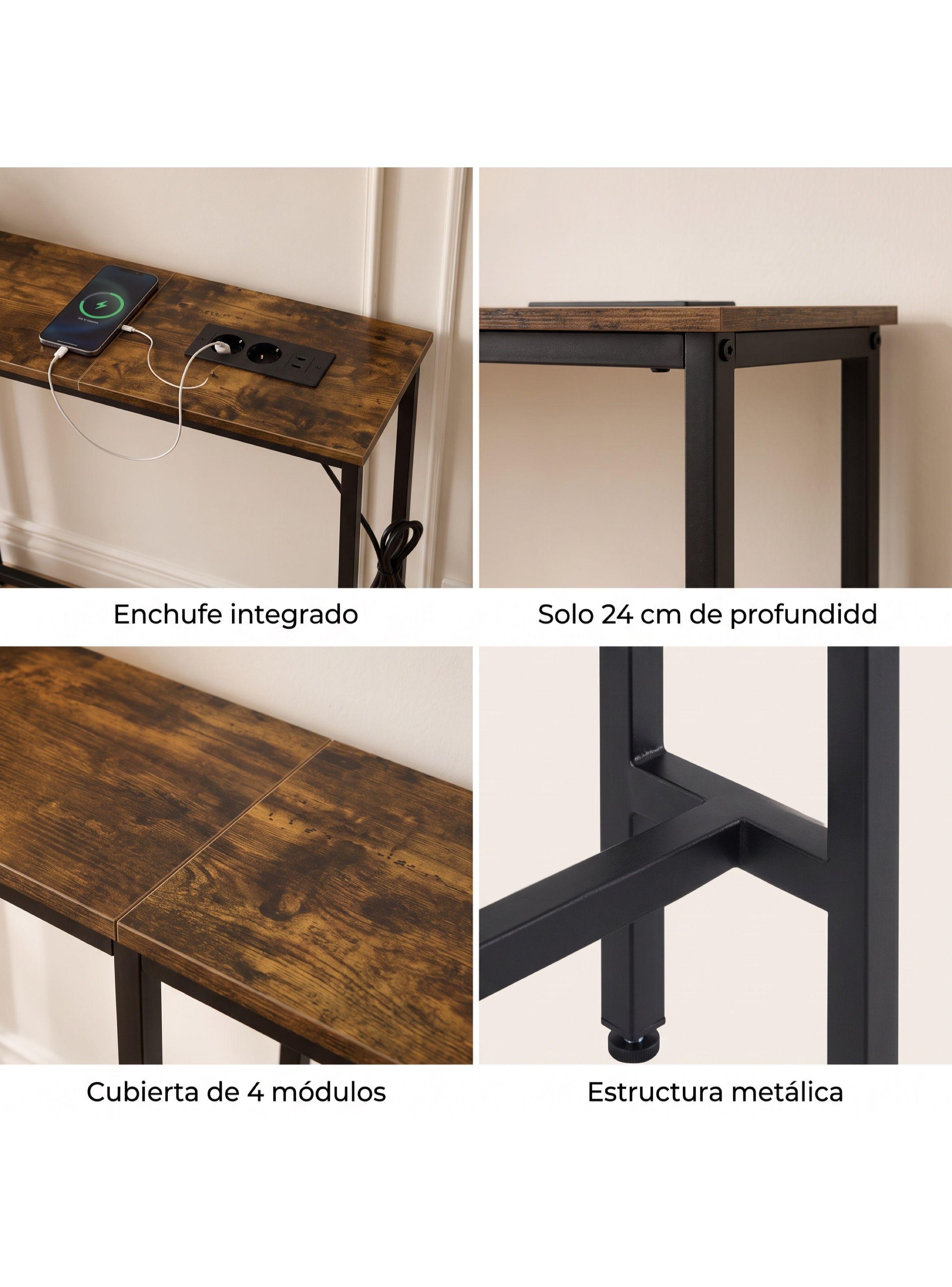 Mesa Lateral Con Enchufe Aveline Para Sofá Y Carga Usb YN166140R-3