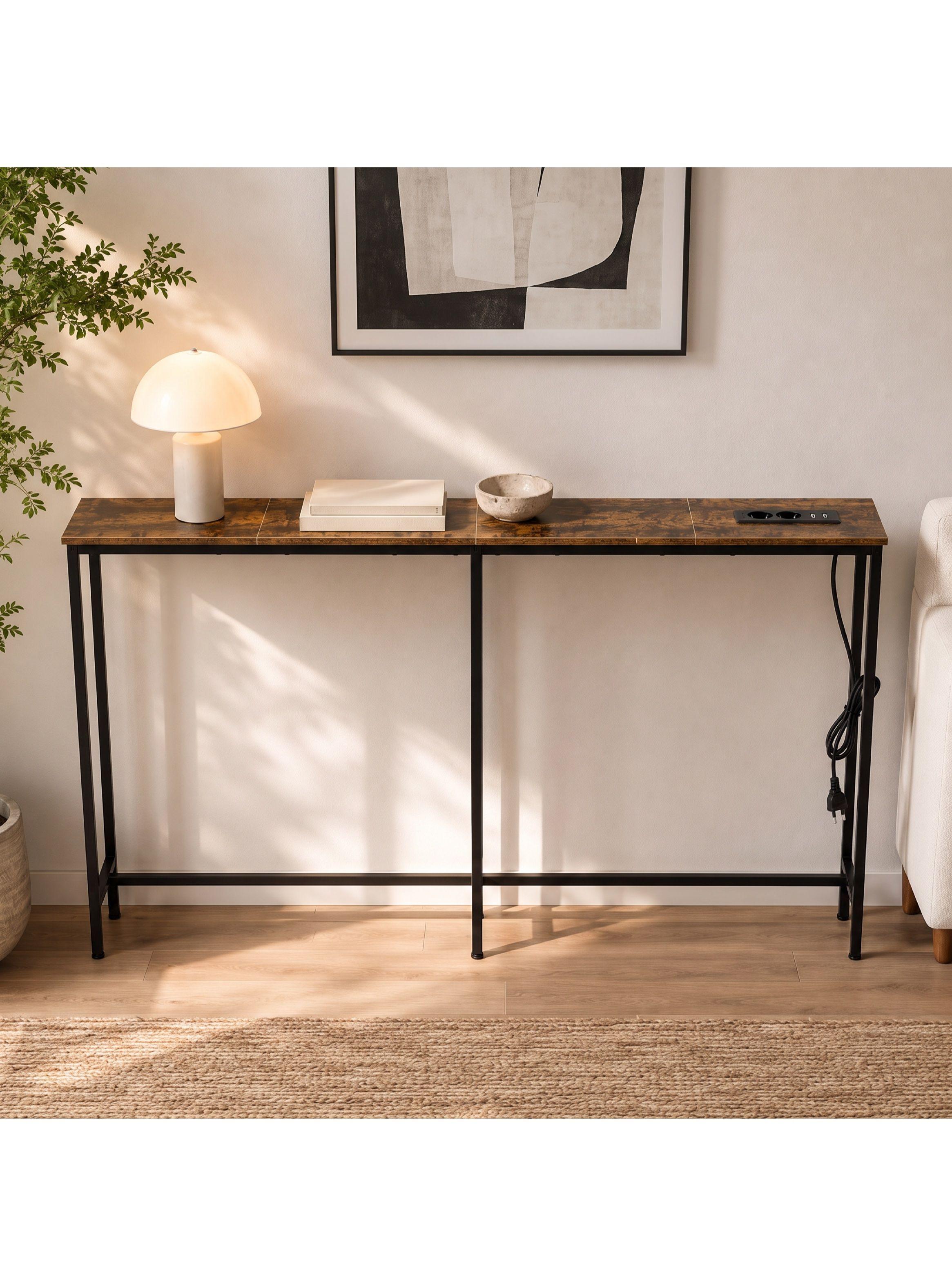 Mesa Lateral Con Enchufe Aveline Para Sofá Y Carga Usb YN166140R-6