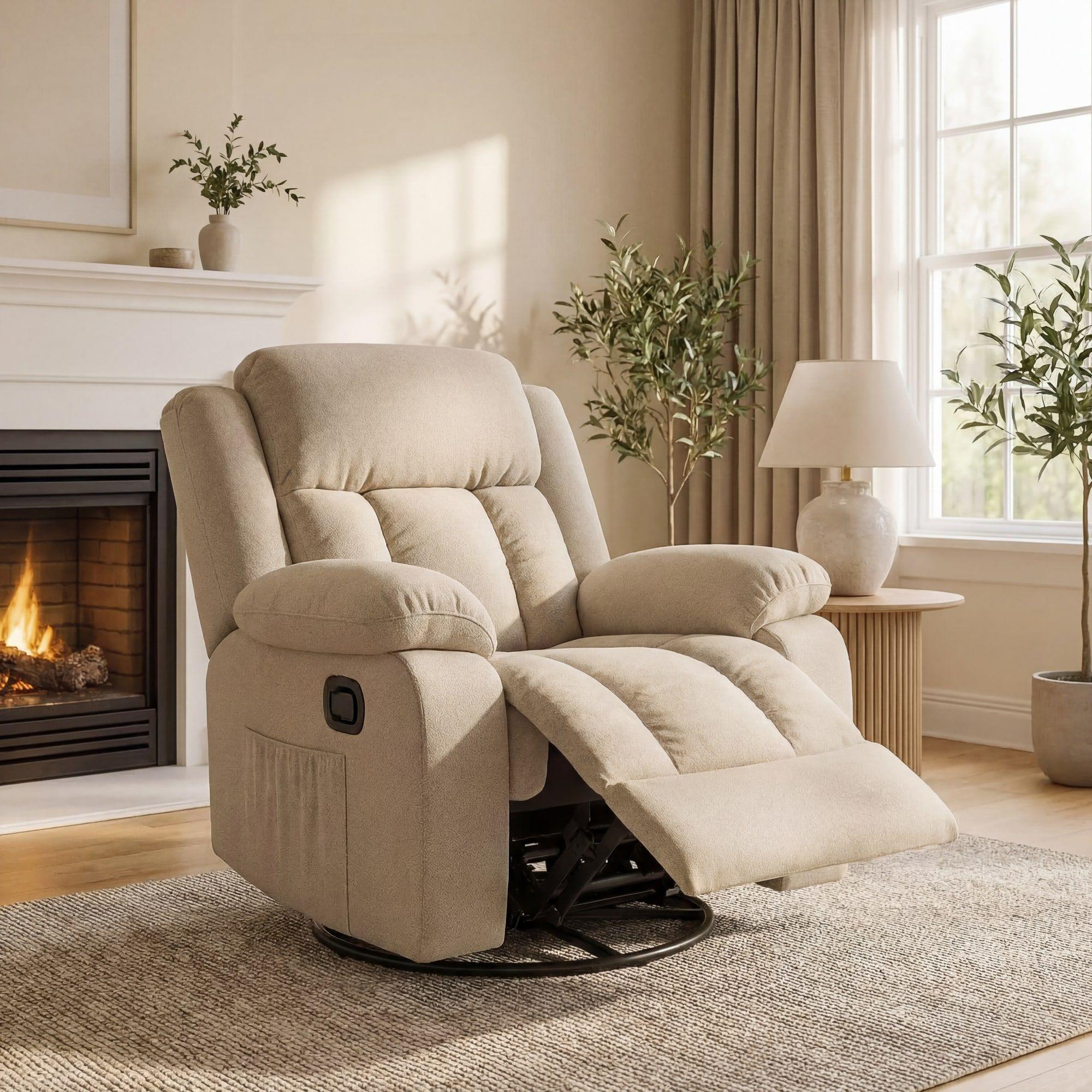 Berger Giratorio Reclinable+masaje+mecedora+calefaccion Caqui-6
