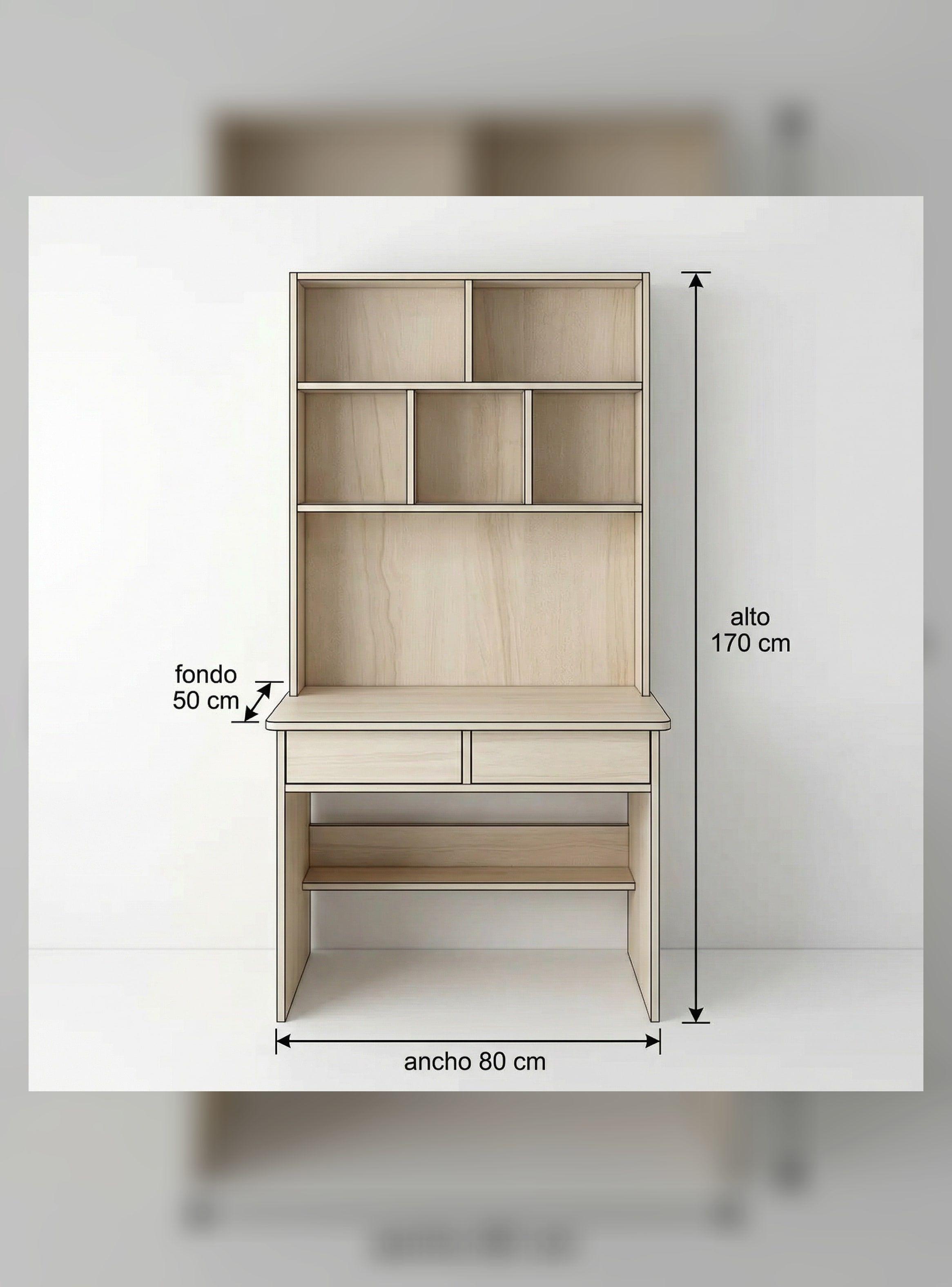 Homer Design Escritorio Moderno Con Organizador 80x50x170cm Para Oficina Color Marrón-3