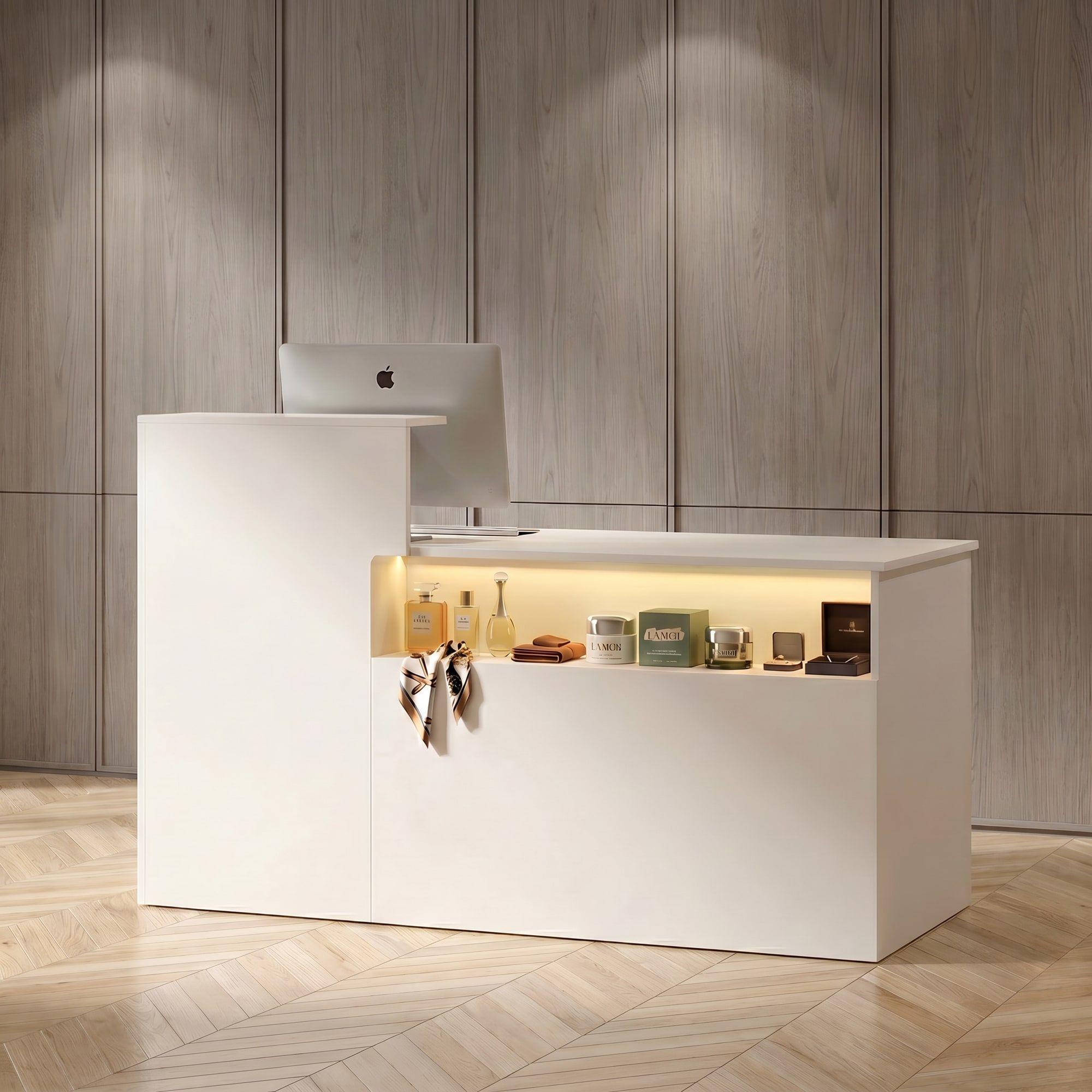 Escritorio Caja Registradora Mueble Para Recepción Con Luz Blanco-2