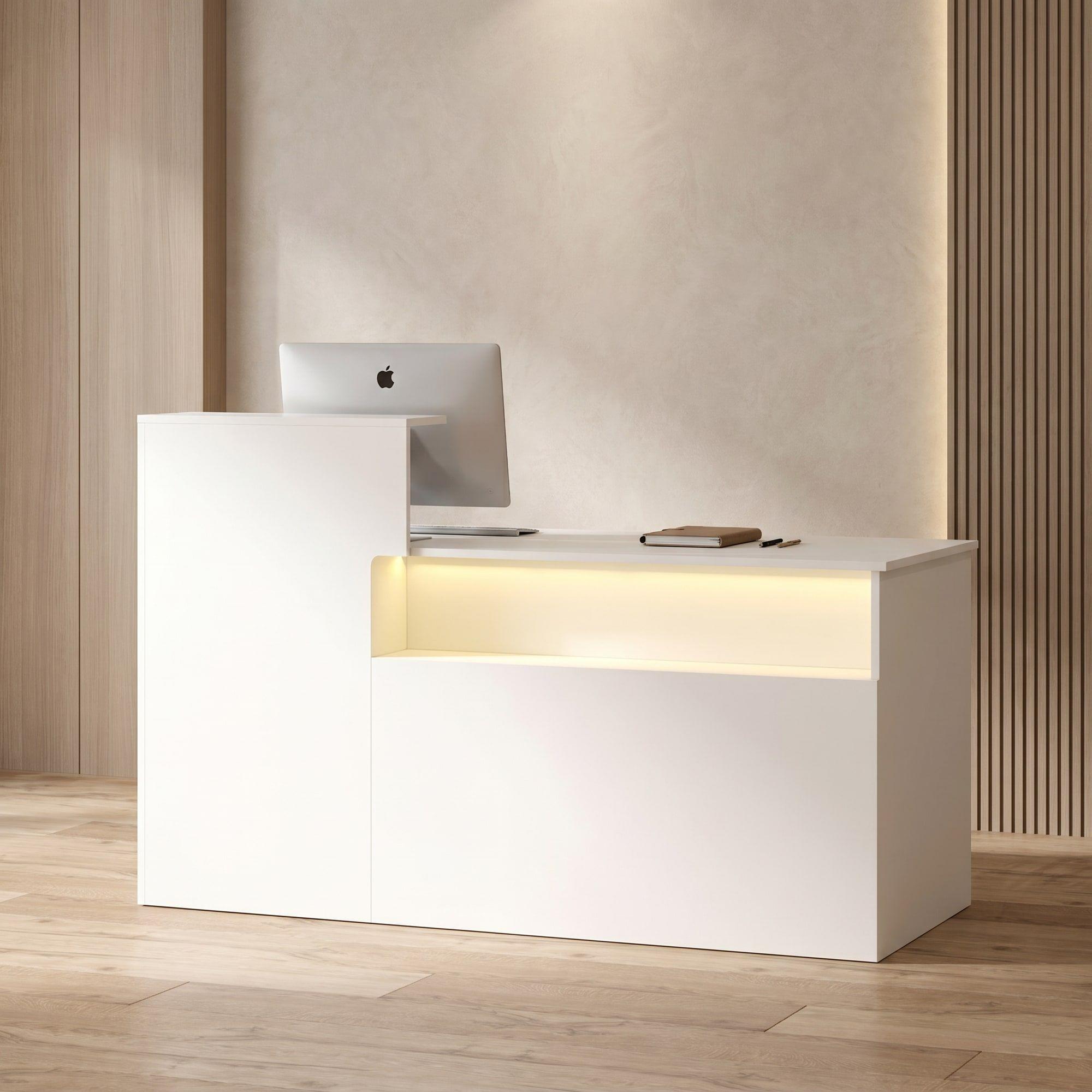 Escritorio Caja Registradora Mueble Para Recepción Con Luz Blanco-3