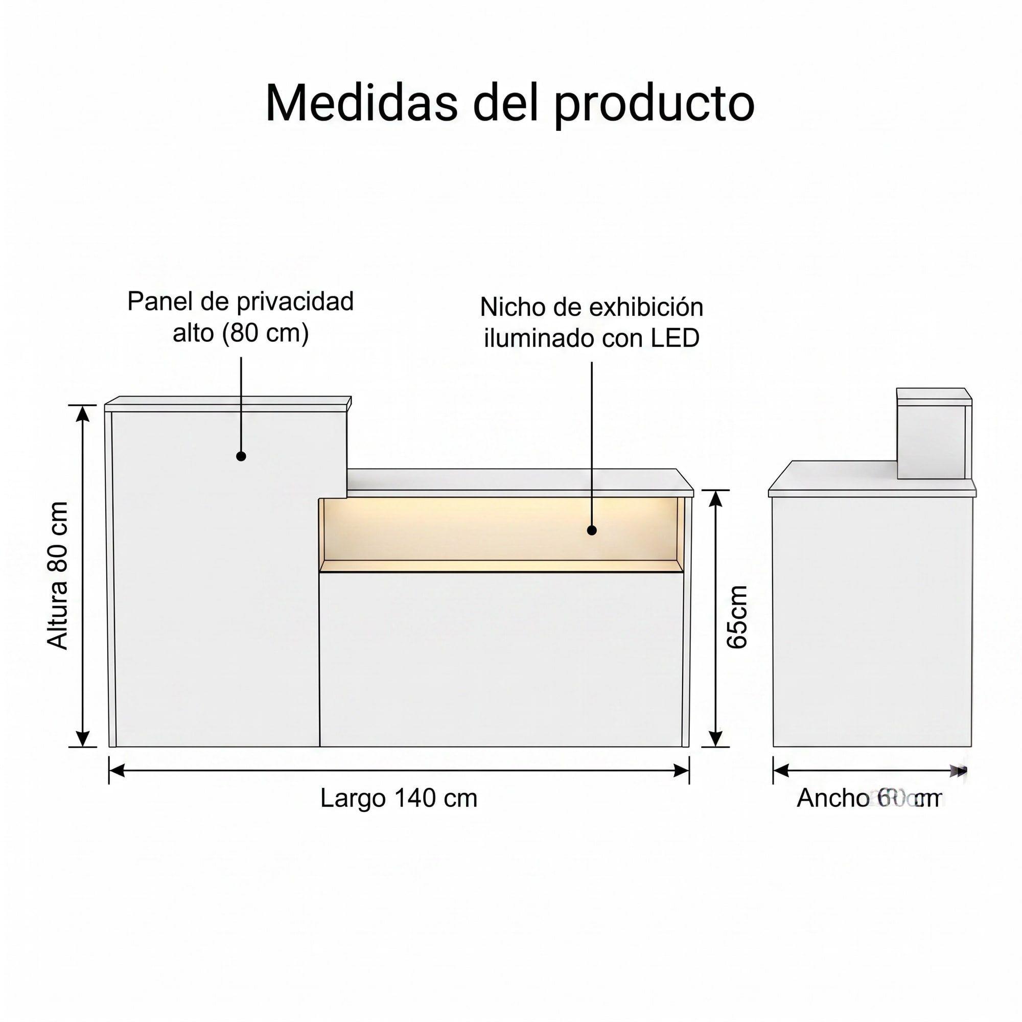 Escritorio Caja Registradora Mueble Para Recepción Con Luz Blanco-5