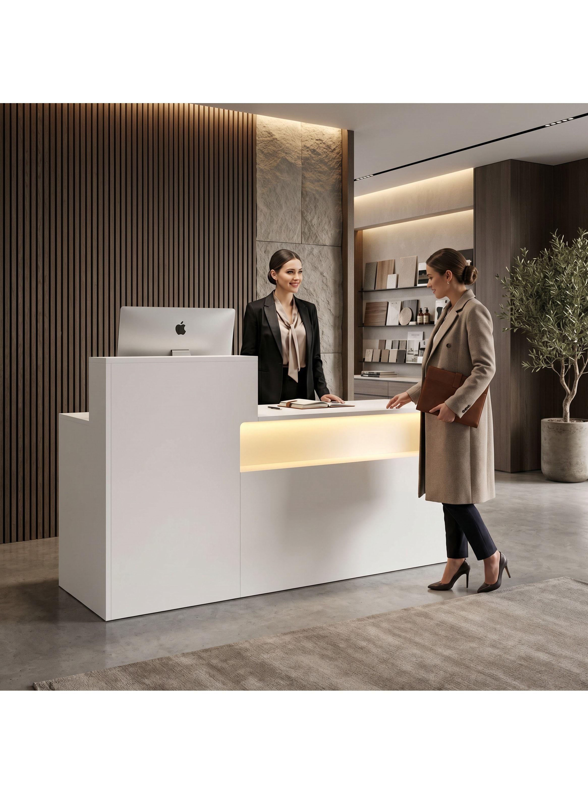 Escritorio Caja Registradora Mueble Para Recepción Con Luz Blanco-0