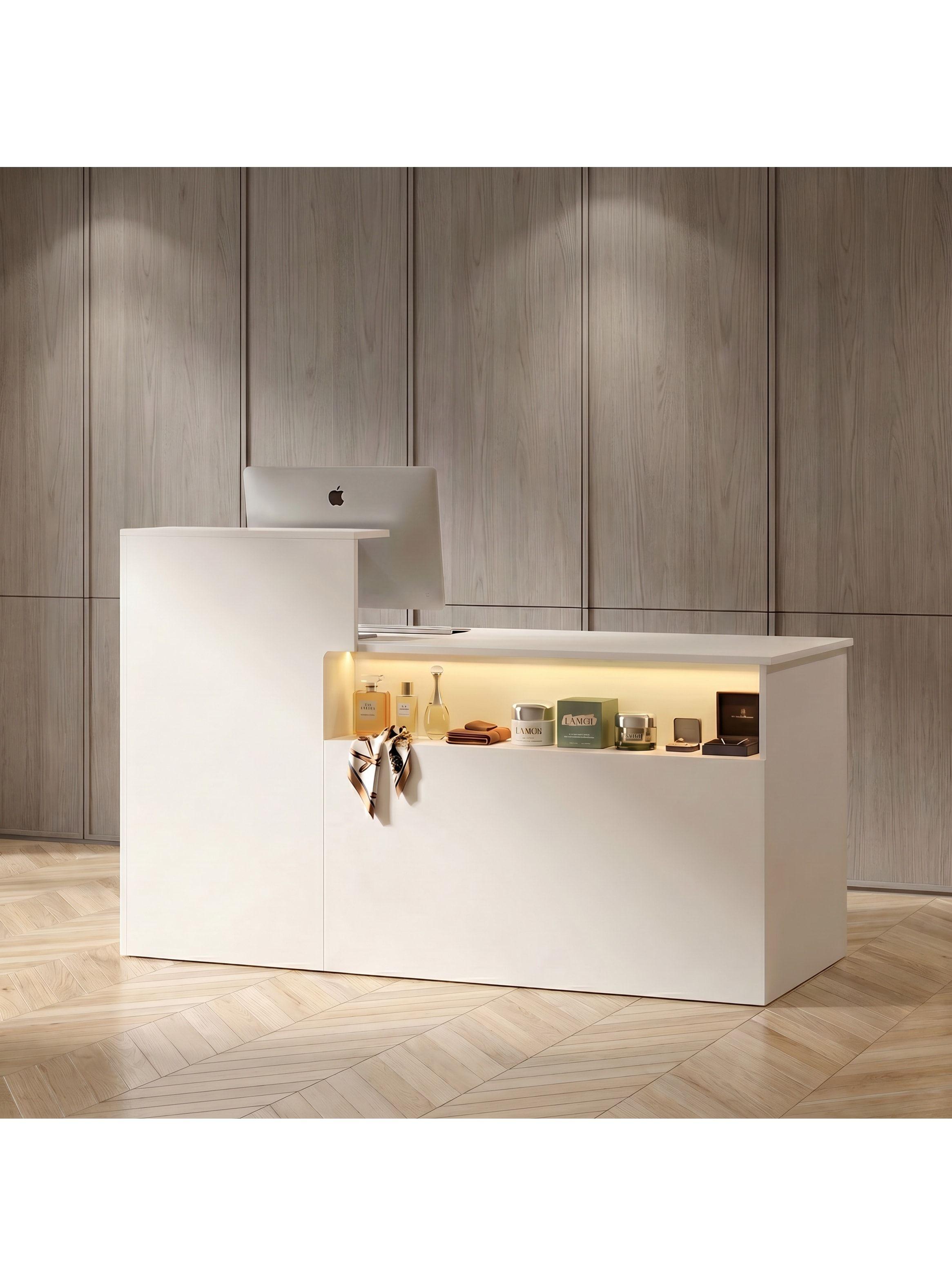 Escritorio Caja Registradora Mueble Para Recepción Con Luz Blanco-2