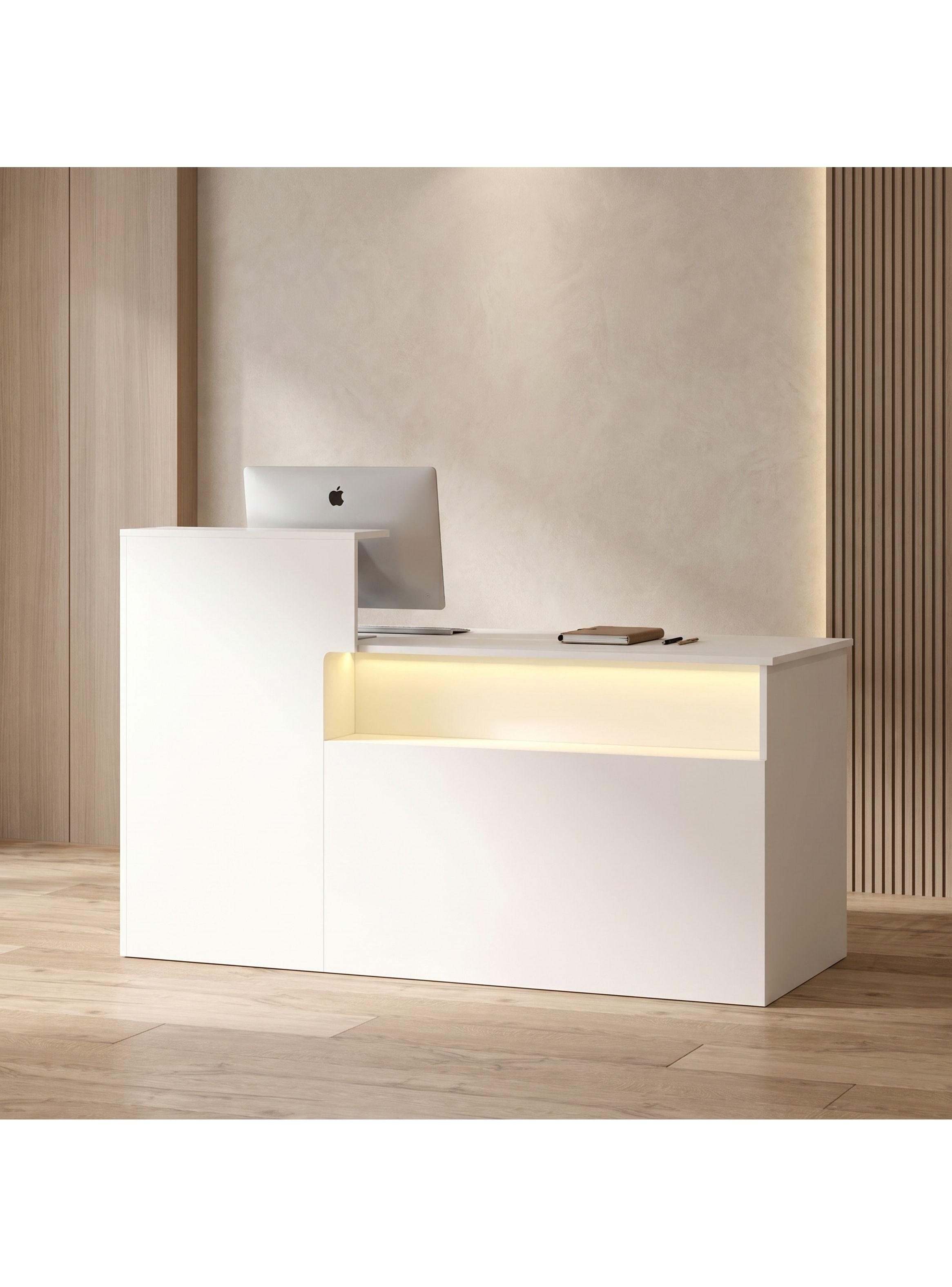 Escritorio Caja Registradora Mueble Para Recepción Con Luz Blanco-3