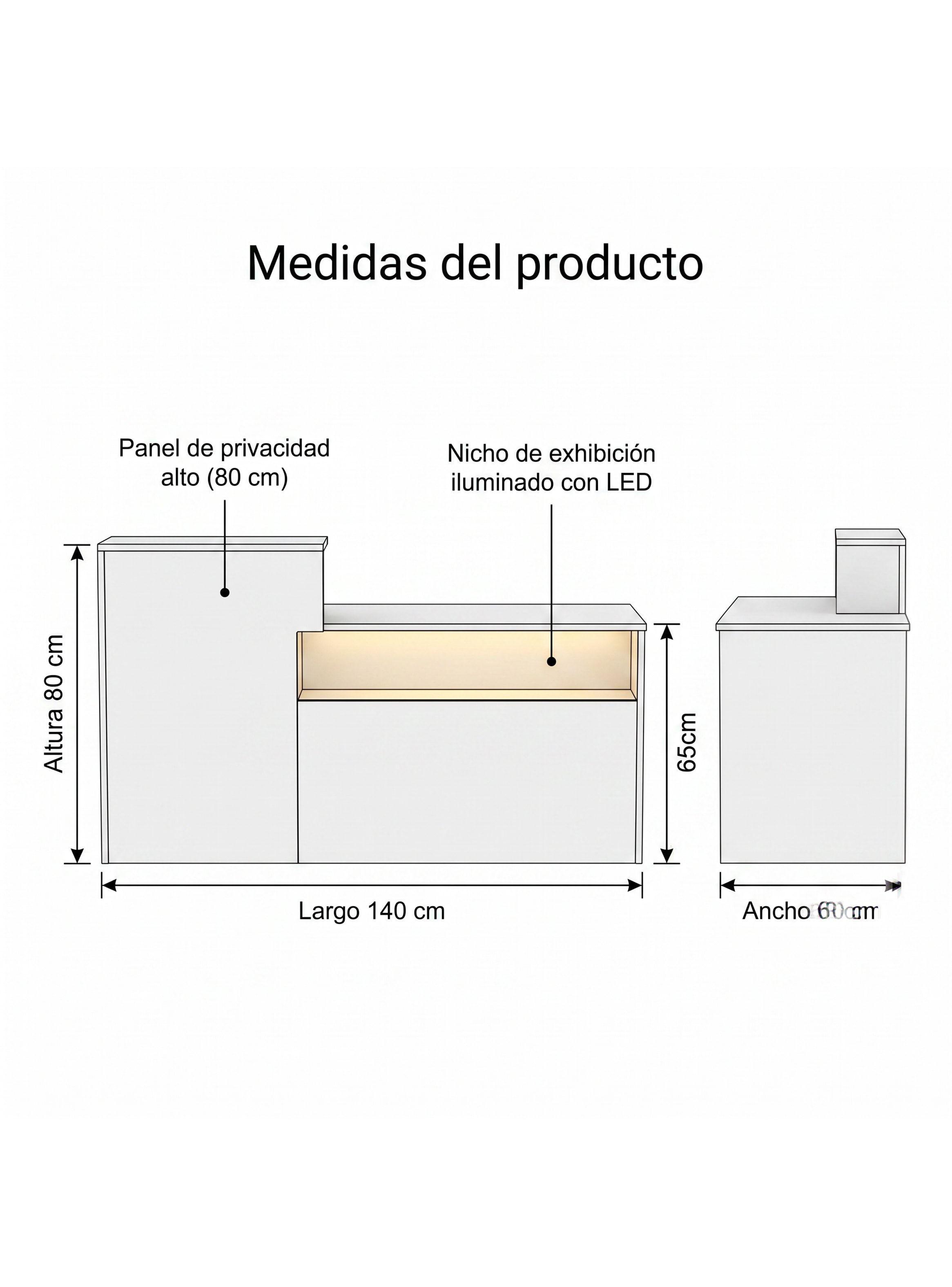 Escritorio Caja Registradora Mueble Para Recepción Con Luz Blanco-5