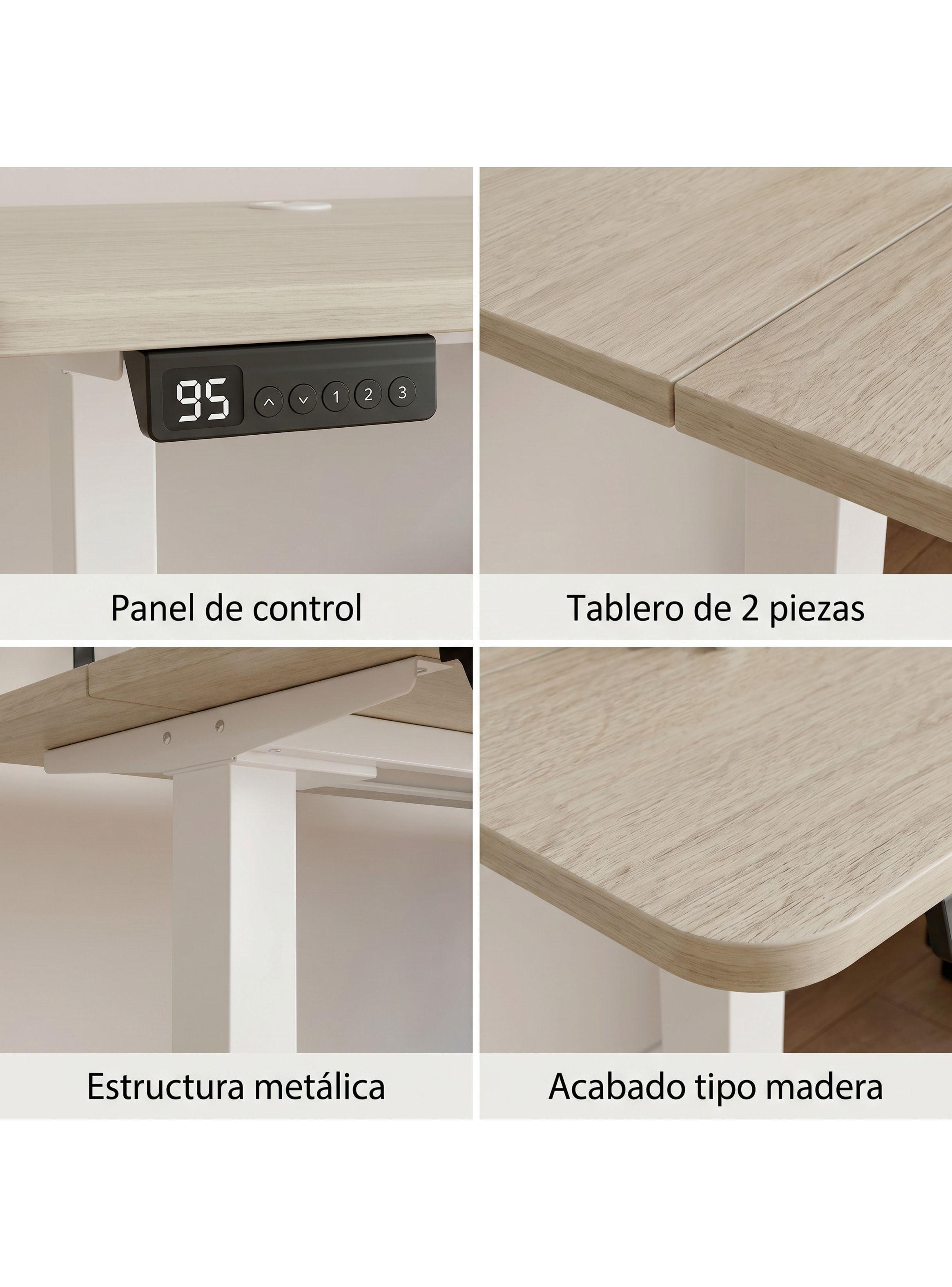 Escritorio Altura Ajustable Eléctrico 140cm Profesional Color Arce Homer Design Hrsjz002-3