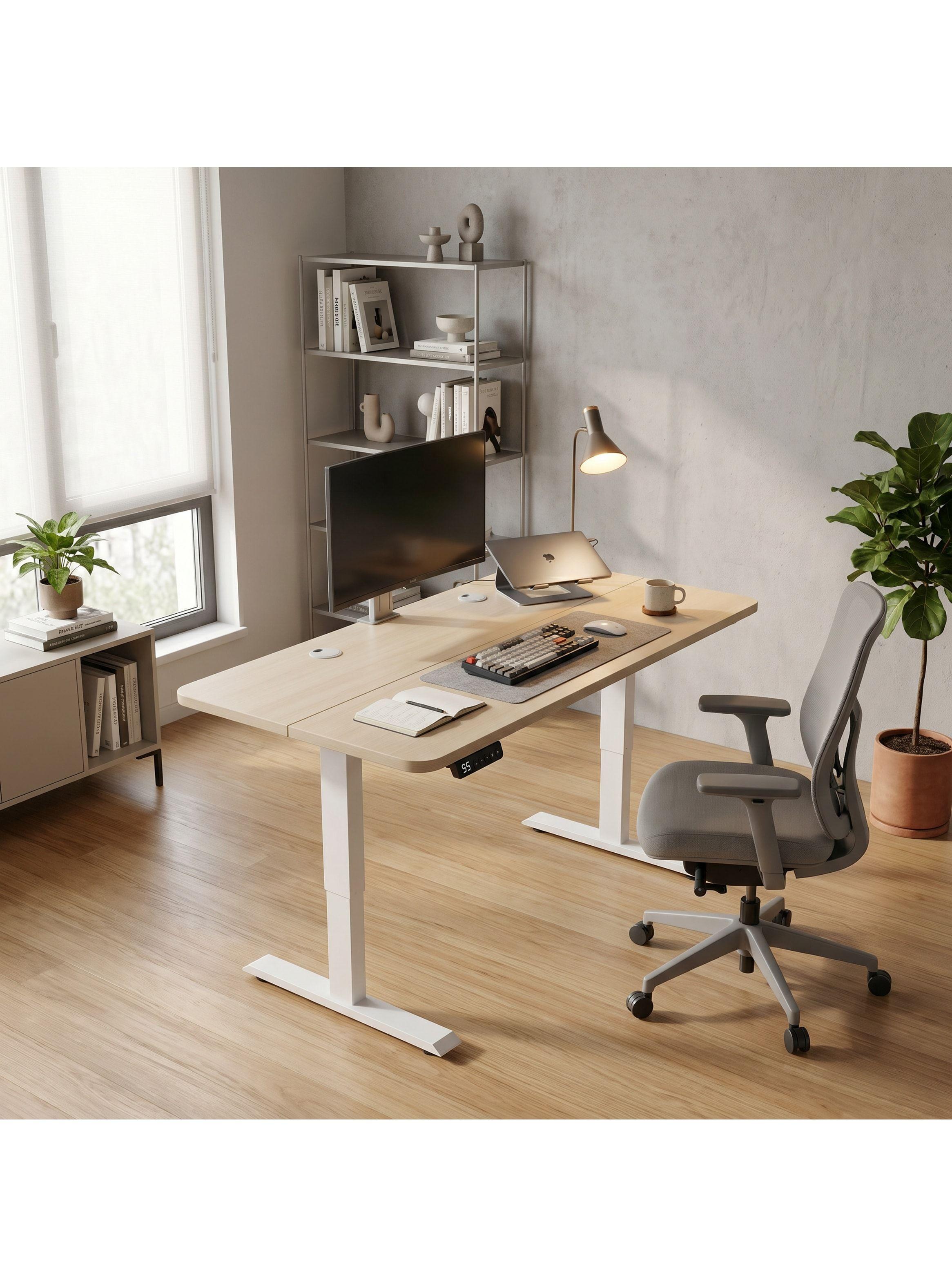 Escritorio Altura Ajustable Eléctrico 140cm Profesional Color Arce Homer Design Hrsjz002-5