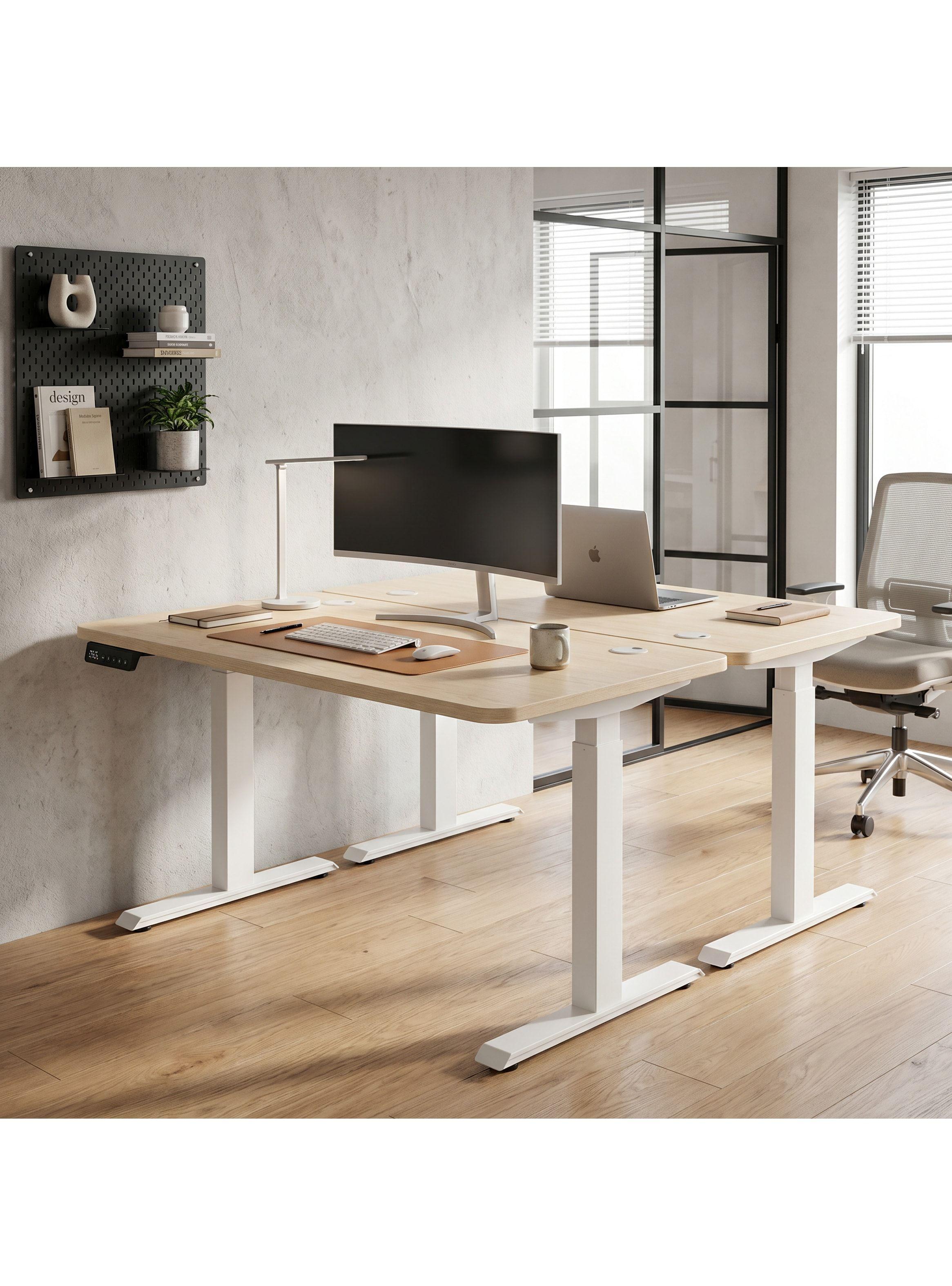 Escritorio Altura Ajustable Eléctrico 140cm Profesional Color Arce Homer Design Hrsjz002-7