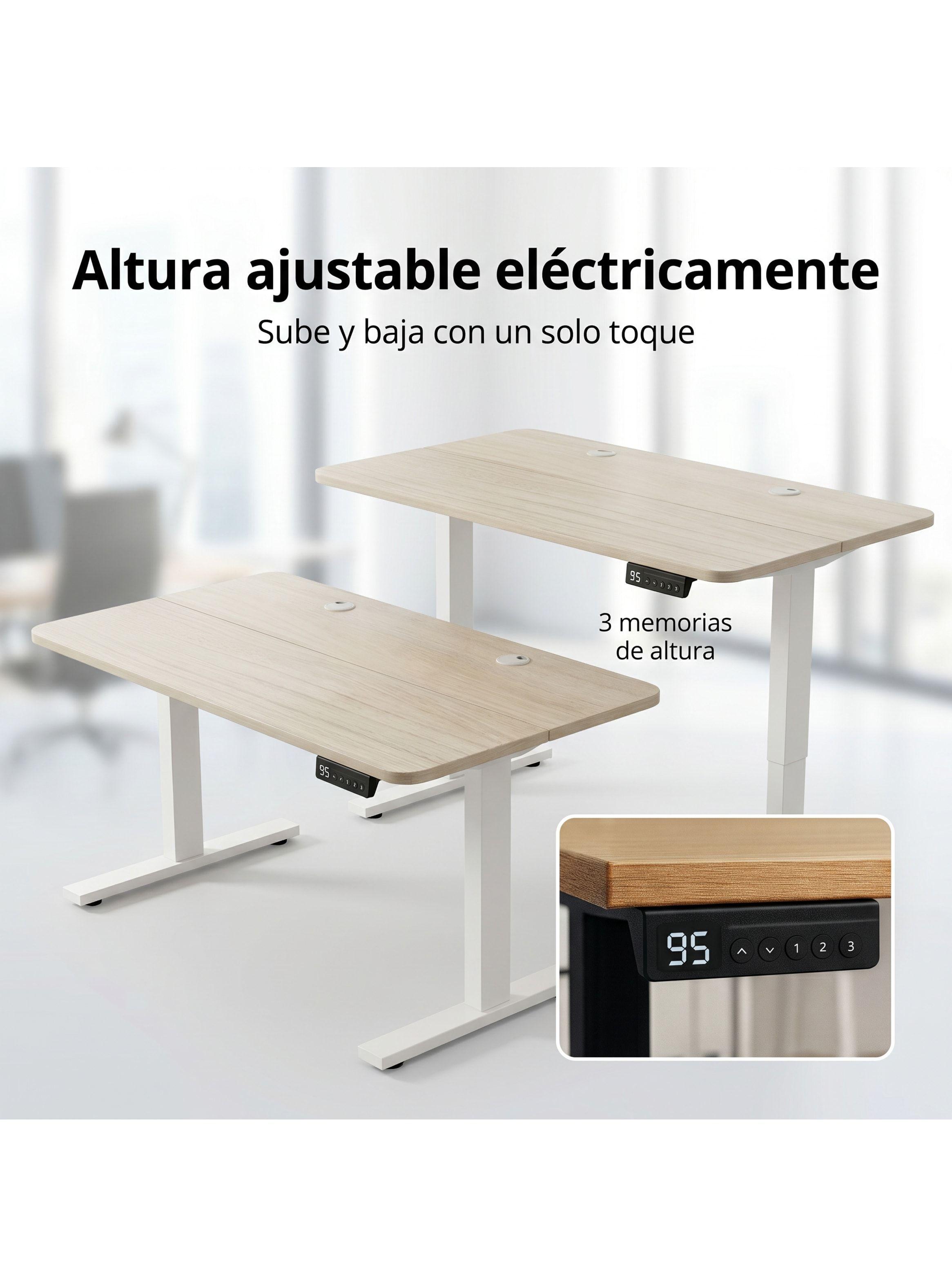Escritorio Altura Ajustable Eléctrico 140cm Profesional Color Arce Homer Design Hrsjz002-8