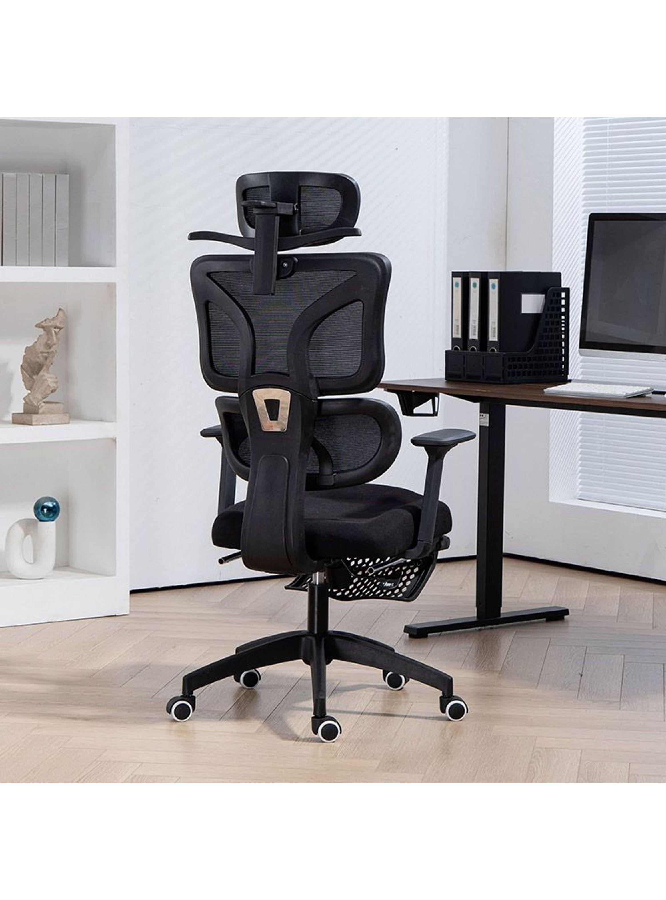 Silla Ergonómica Oficina Ejecutiva Reclinable Con Colgador Homer Design Negro Algodón-0