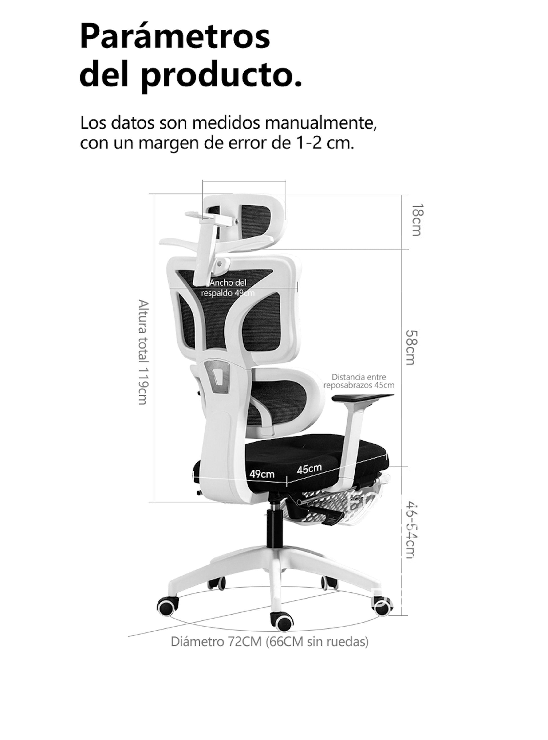 Silla Ergonómica Oficina Ejecutiva Reclinable Con Colgador Homer Design Negro Algodón-9