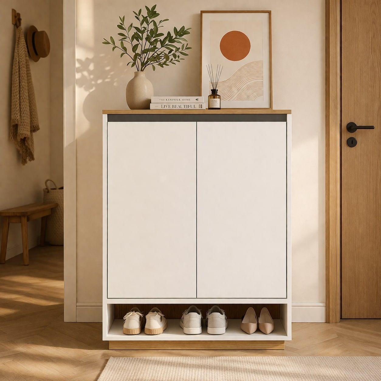 Zapatero Organizador Zapato Comoda Hall Entrada Homer Design Blanca-3