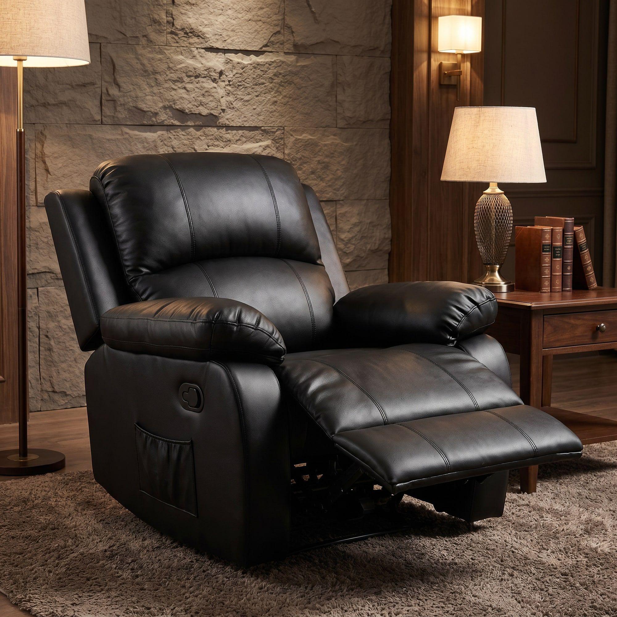 Berger Reclinable Homer Masaje + Reclinable + Calefaccion Negro-6
