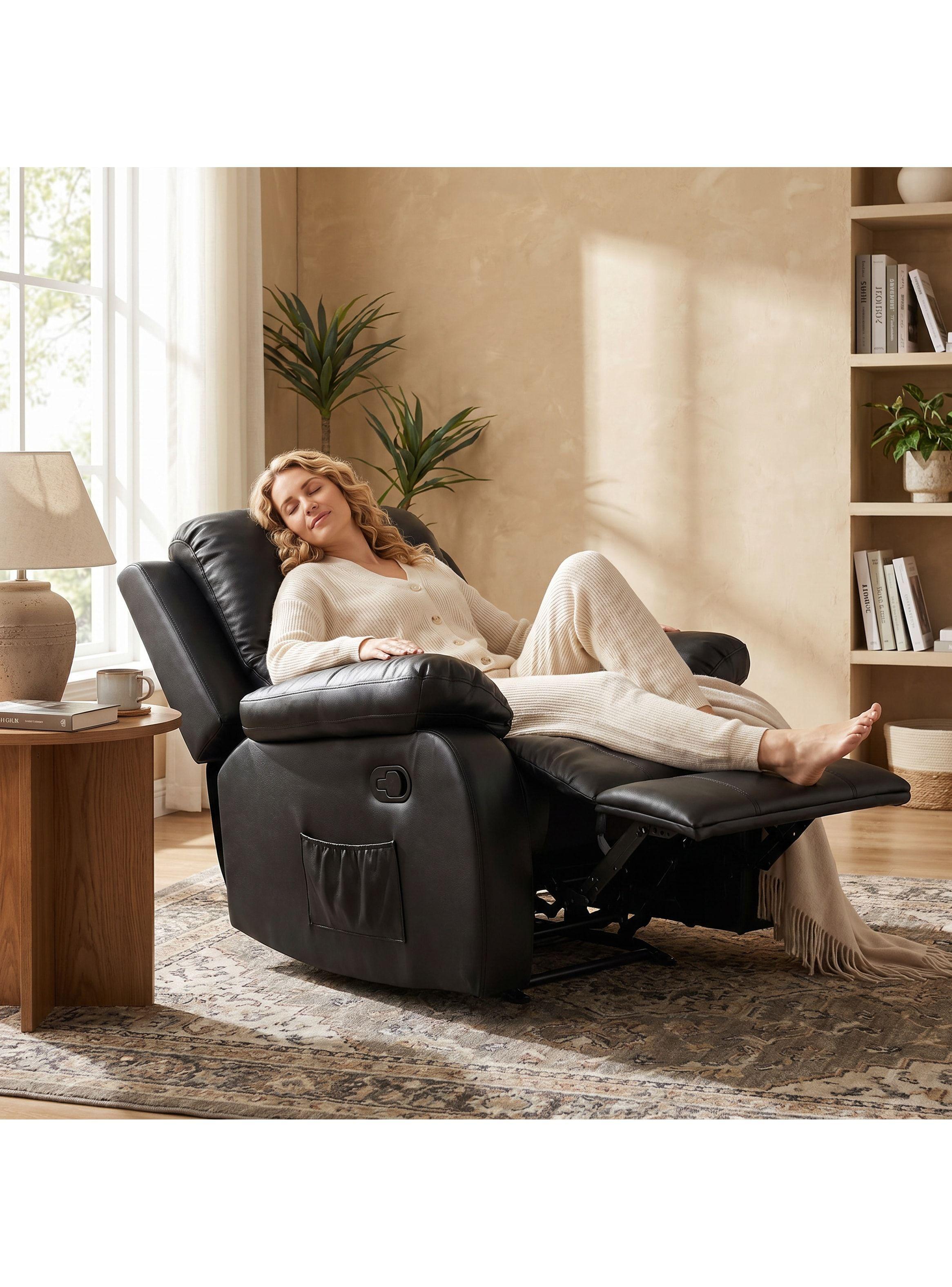 Berger Reclinable Homer Masaje + Reclinable + Calefaccion Negro-0
