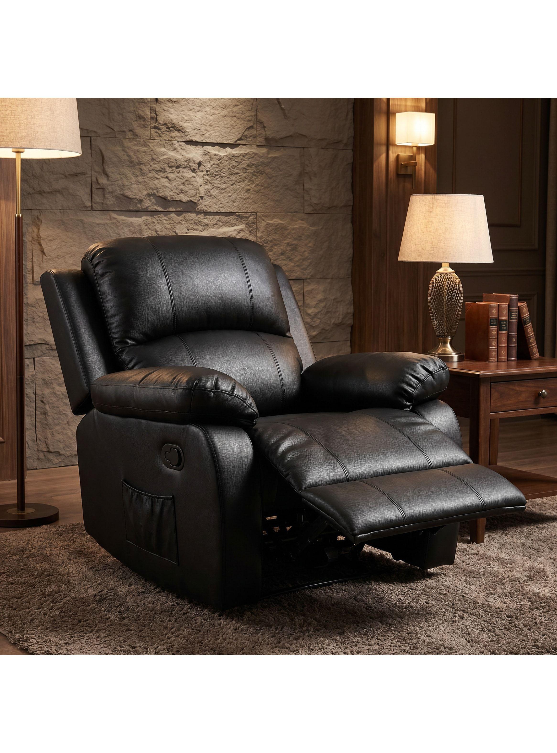 Berger Reclinable Homer Masaje + Reclinable + Calefaccion Negro-6
