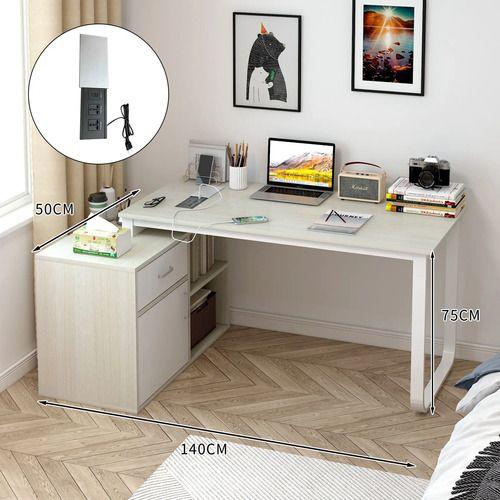 Escritorio Con Enchufe Con Tapa Integrado Forma L Usb+usb-c Marrón-3