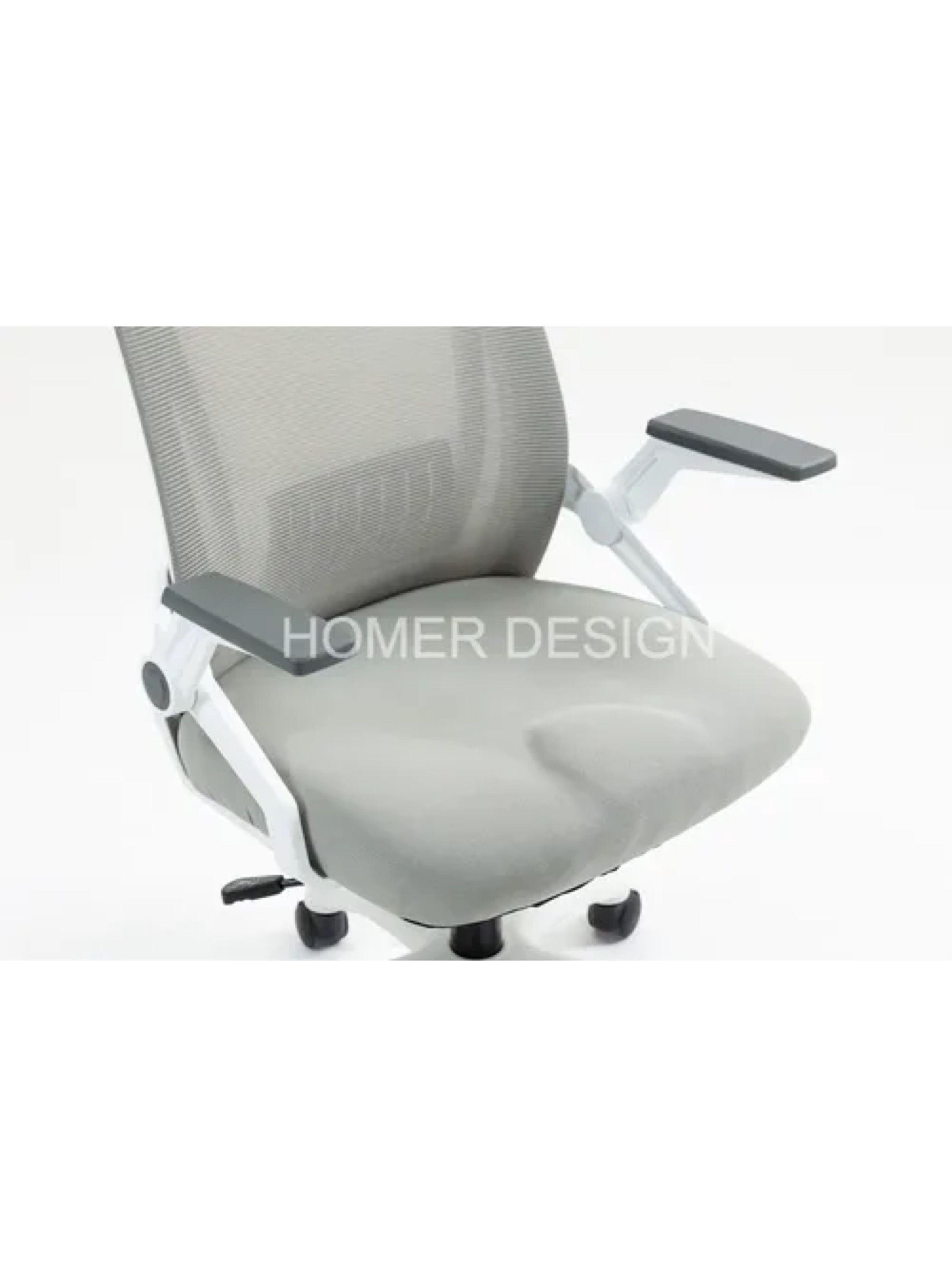 Silla De Oficina Escritorio Ejecutiva Con Asiento De Memoria Blanco Con Gris-4