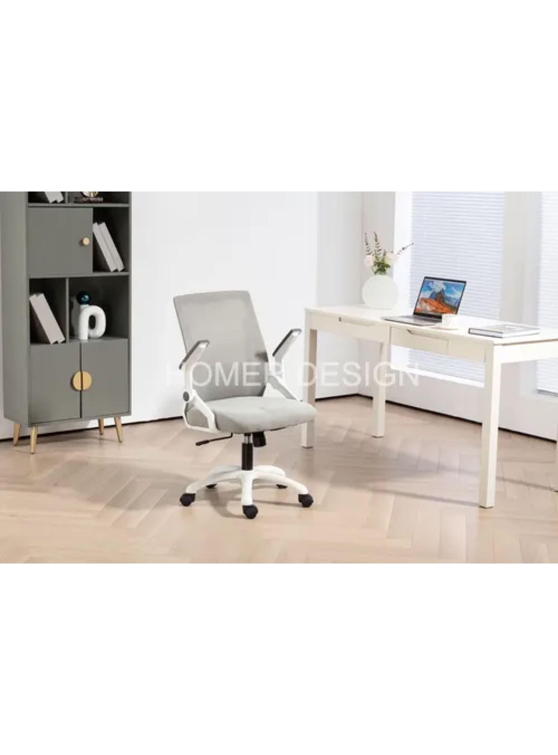 Silla De Oficina Escritorio Ejecutiva Con Asiento De Memoria Blanco Con Gris-2