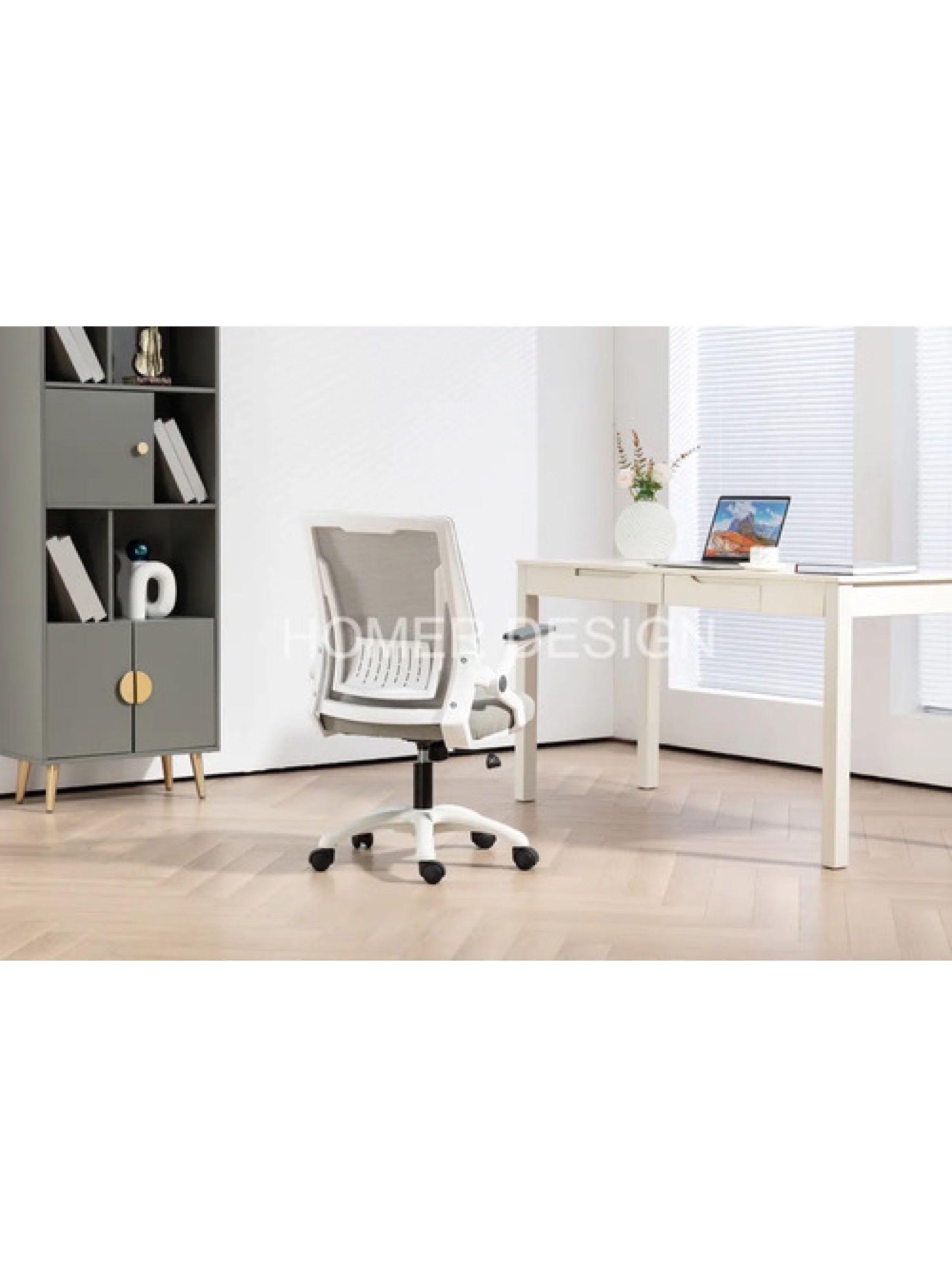 Silla De Oficina Escritorio Ejecutiva Con Asiento De Memoria Blanco Con Gris-3