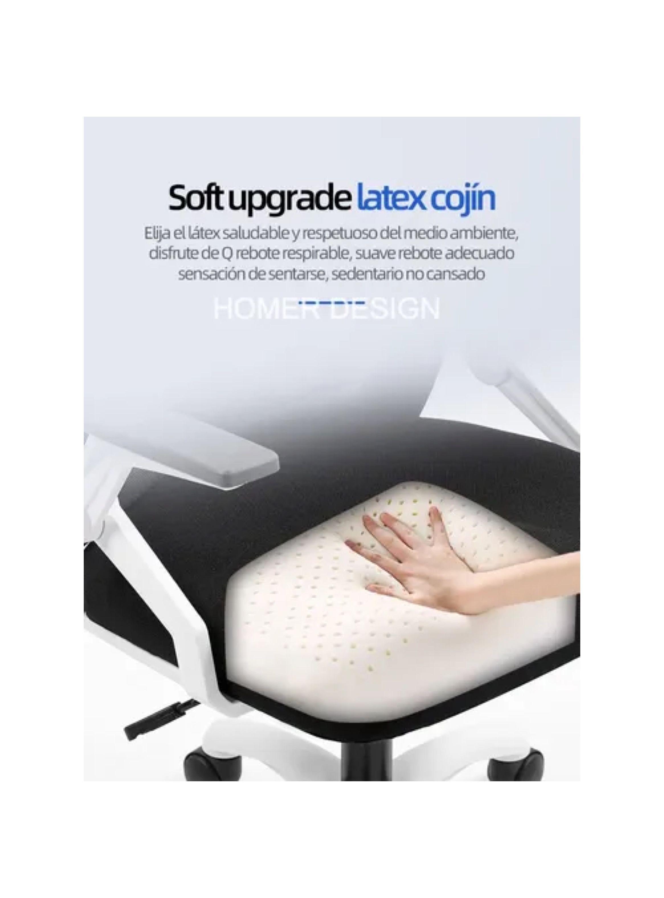Silla De Oficina Escritorio Ejecutiva Con Asiento De Memoria Blanco Con Gris-6