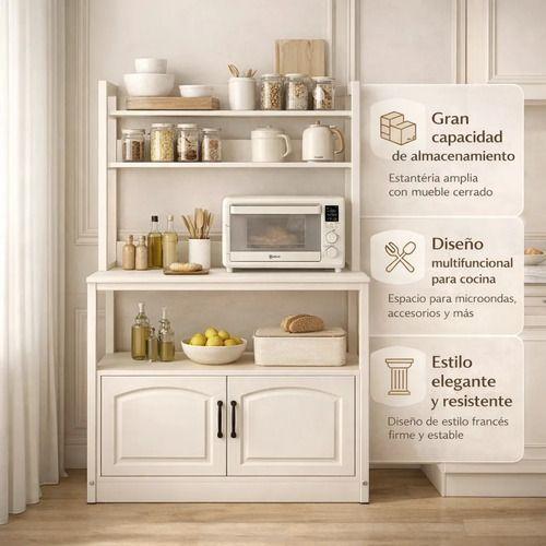 Mueble De Cocina Estante Organizador Con Puerta 100x40x158cm Blanco-2