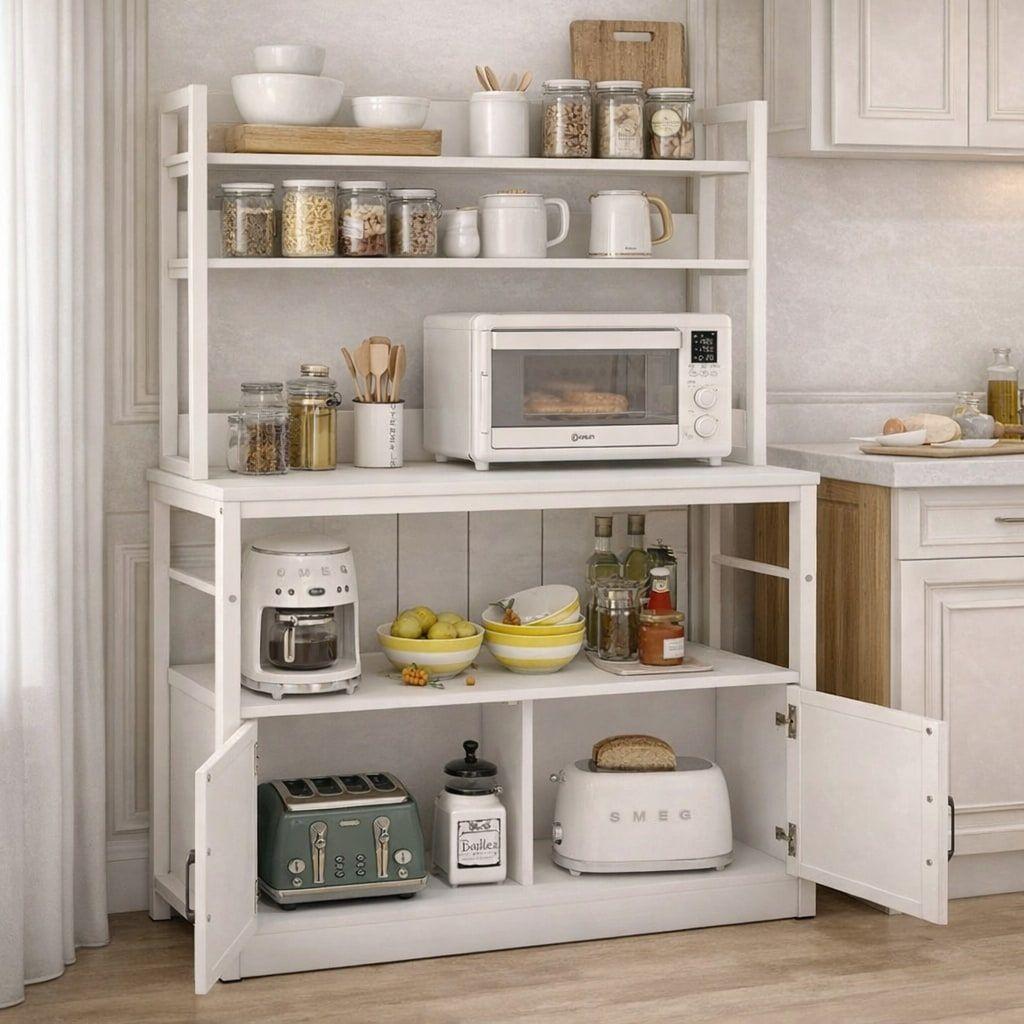 Mueble De Cocina Estante Organizador Con Puerta 100x40x158cm Blanco-6