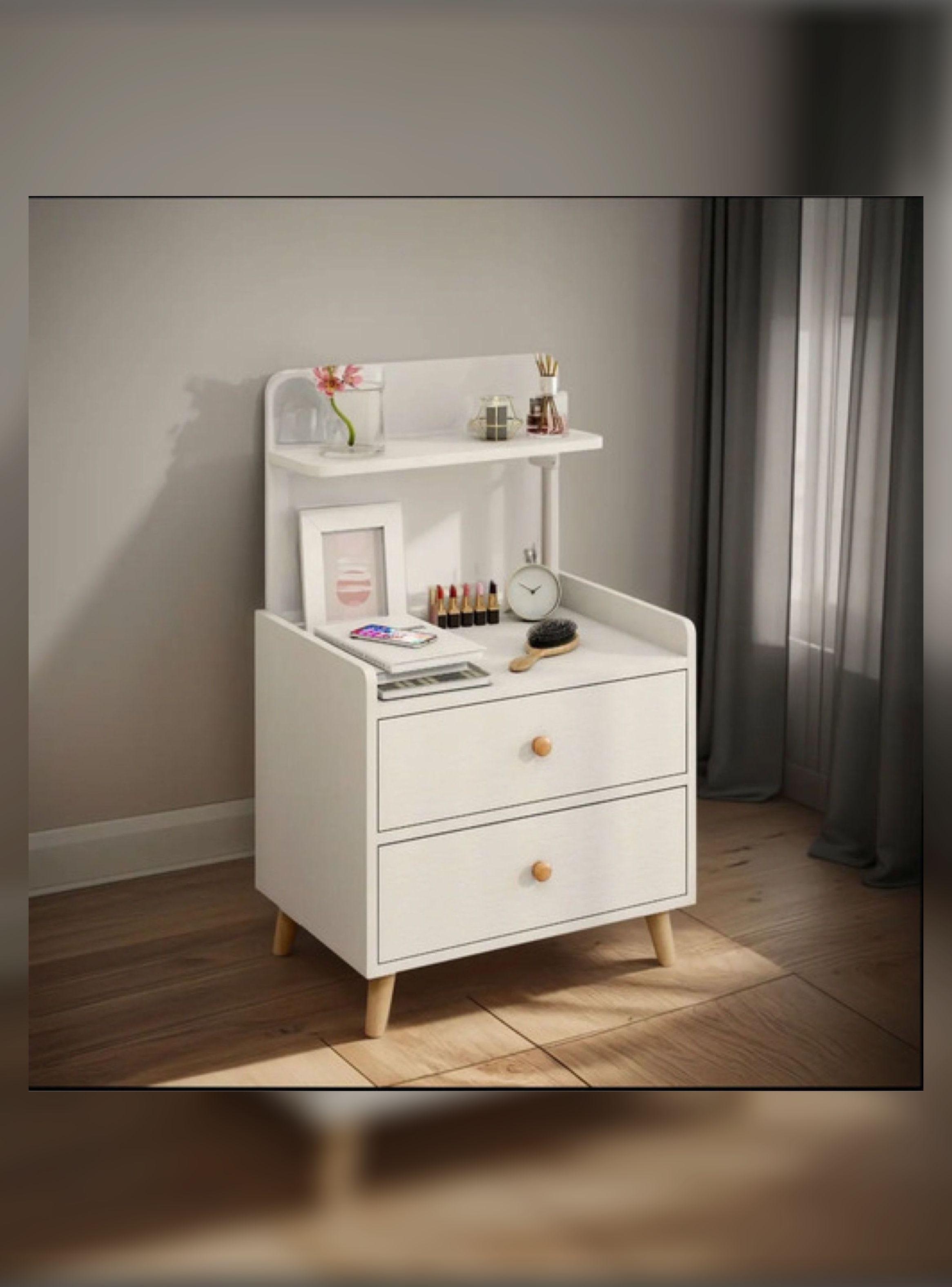 Velador Vanguardia 2 Cajones Bicolor 45*40*70 Con Respaldo-1