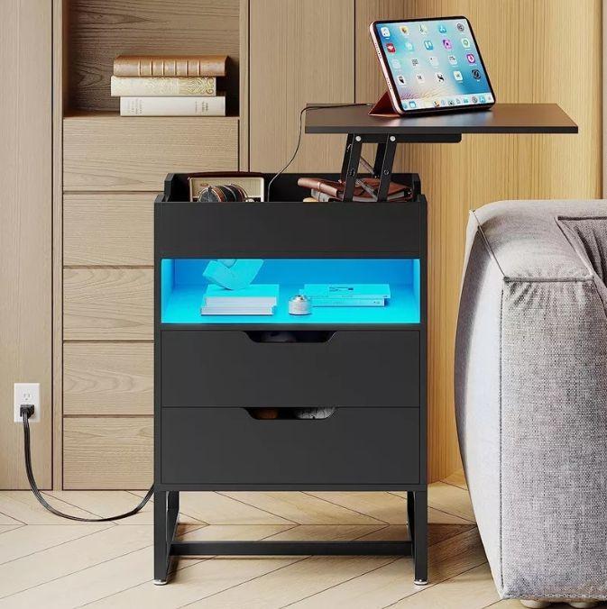 Velador Elevable Con Luz Y Echufe 2 Tiras 45x35x70cm-2