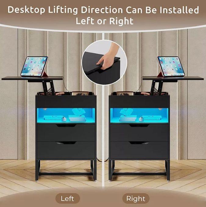 Velador Elevable Con Luz Y Echufe 2 Tiras 45x35x70cm-3