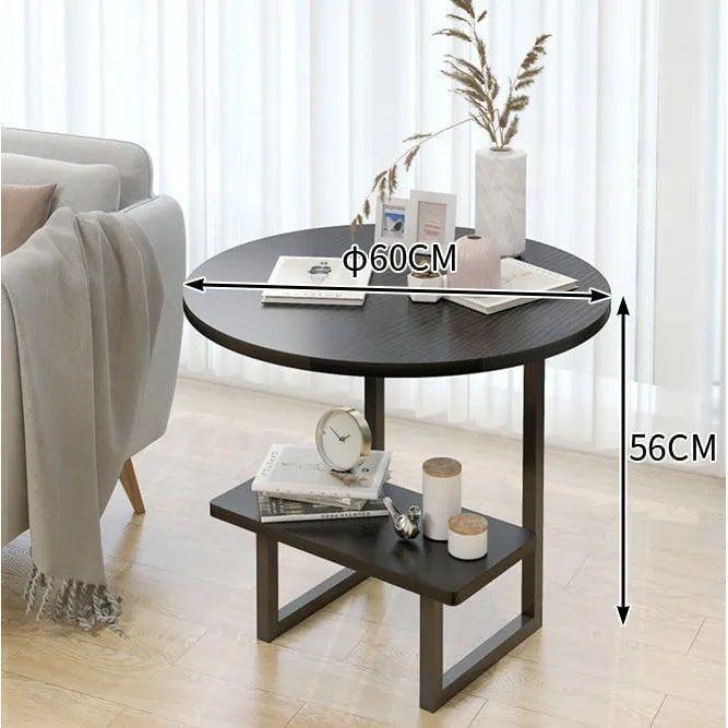 Mesa De Centro Redondo De Fierro Y Madera Living Vanguardia-2