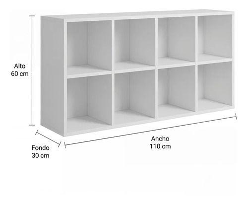 Biblioteca Librero Multiuso Para Living Sala Estar 110x30x60 Color Blanco-2
