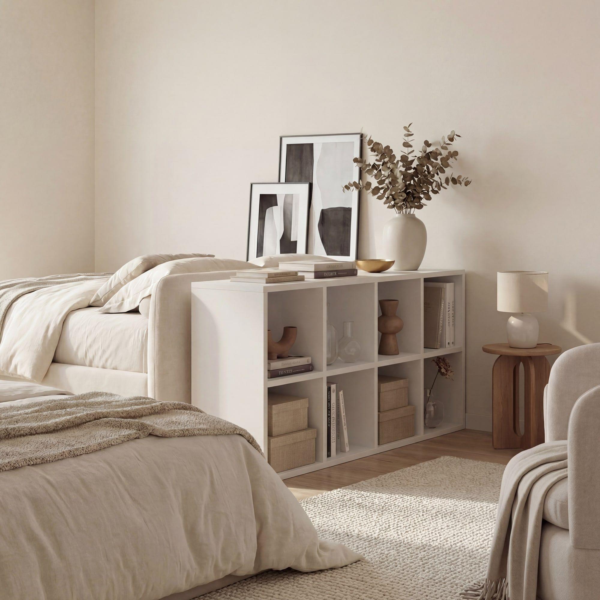 Biblioteca Librero Multiuso Para Living Sala Estar 110x30x60 Color Blanco-4