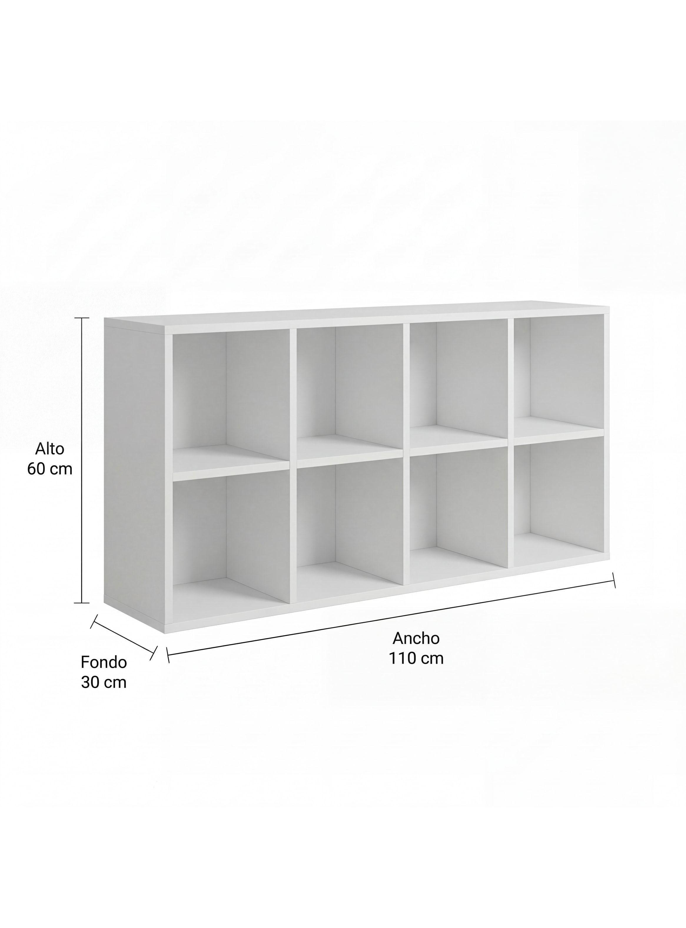 Biblioteca Librero Multiuso Para Living Sala Estar 110x30x60 Color Blanco-2