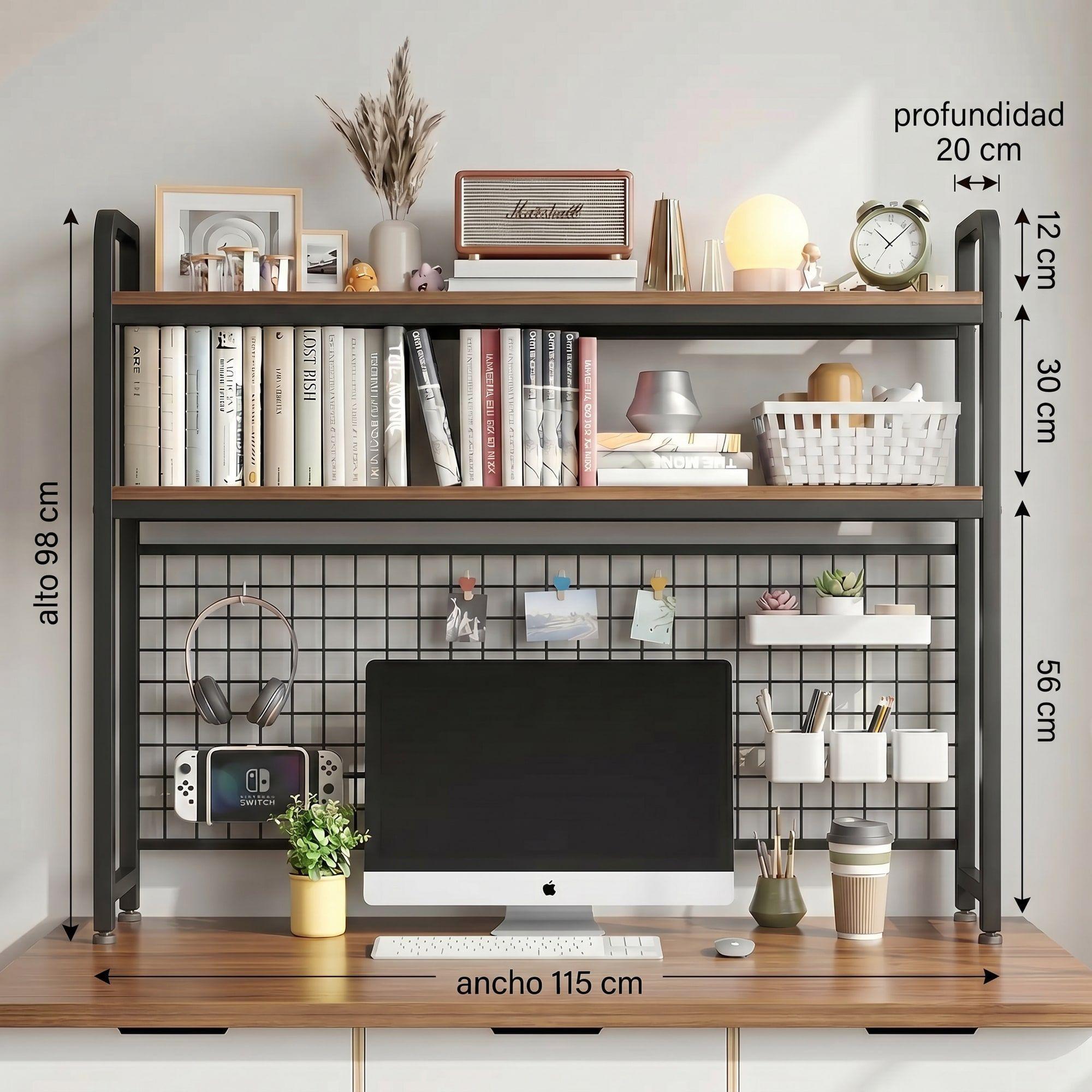 Organizador De Escritorio Multifuncional Con Repisa Metal-2