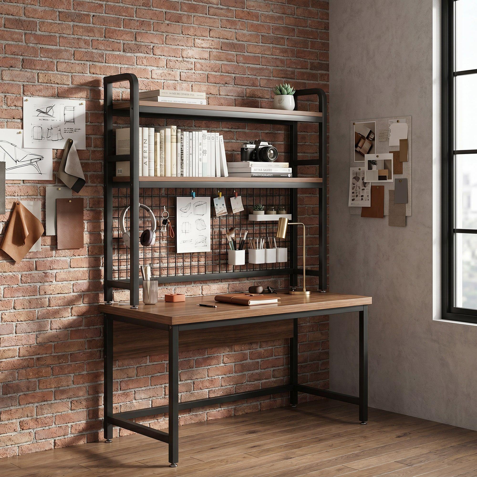 Organizador De Escritorio Multifuncional Con Repisa Metal-7