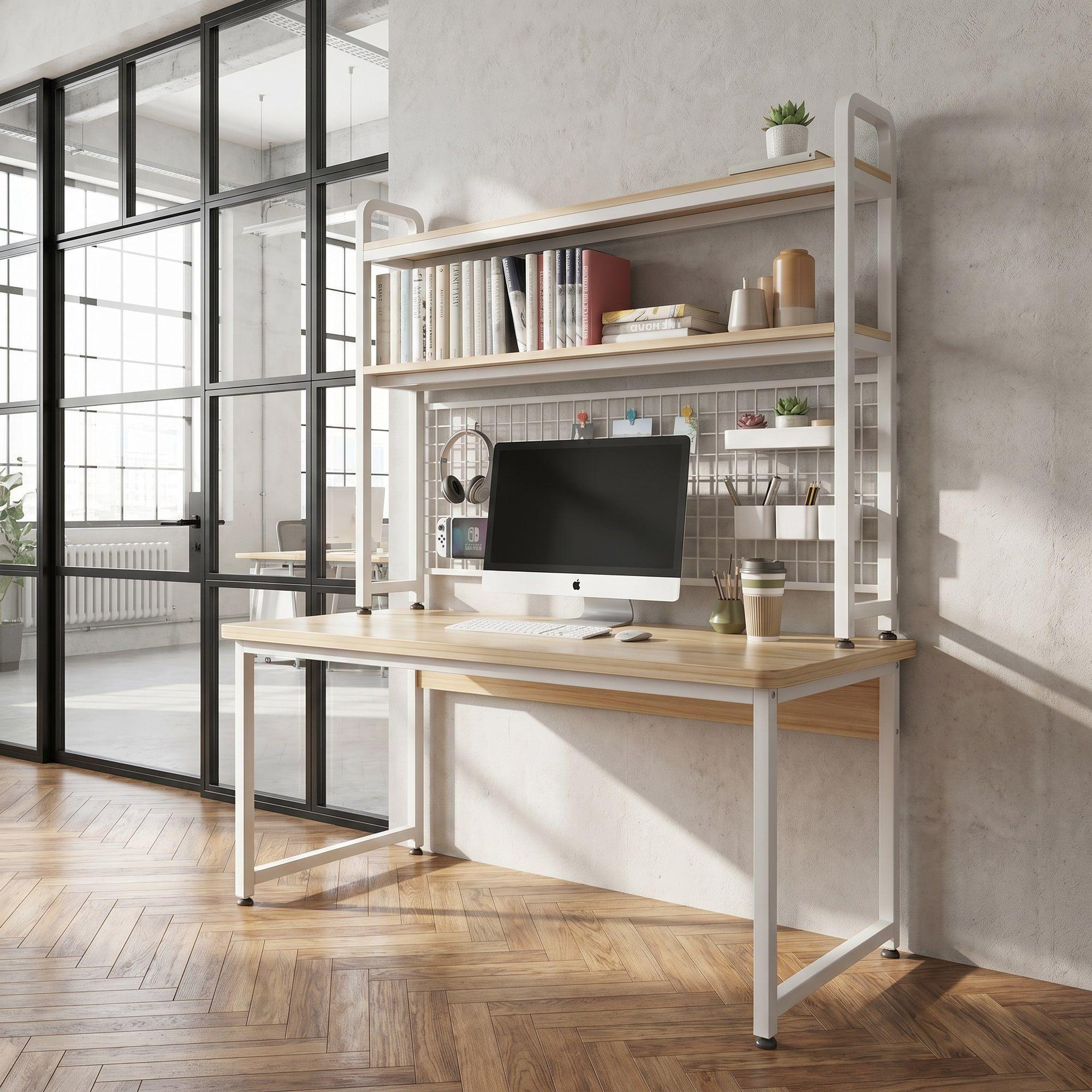 Organizador De Escritorio Multifuncional Con Repisa Metal-5