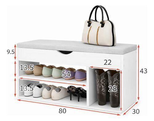 Zapatero Organizador Zapatos Banca Probador De Zapato Bota Blanca-3