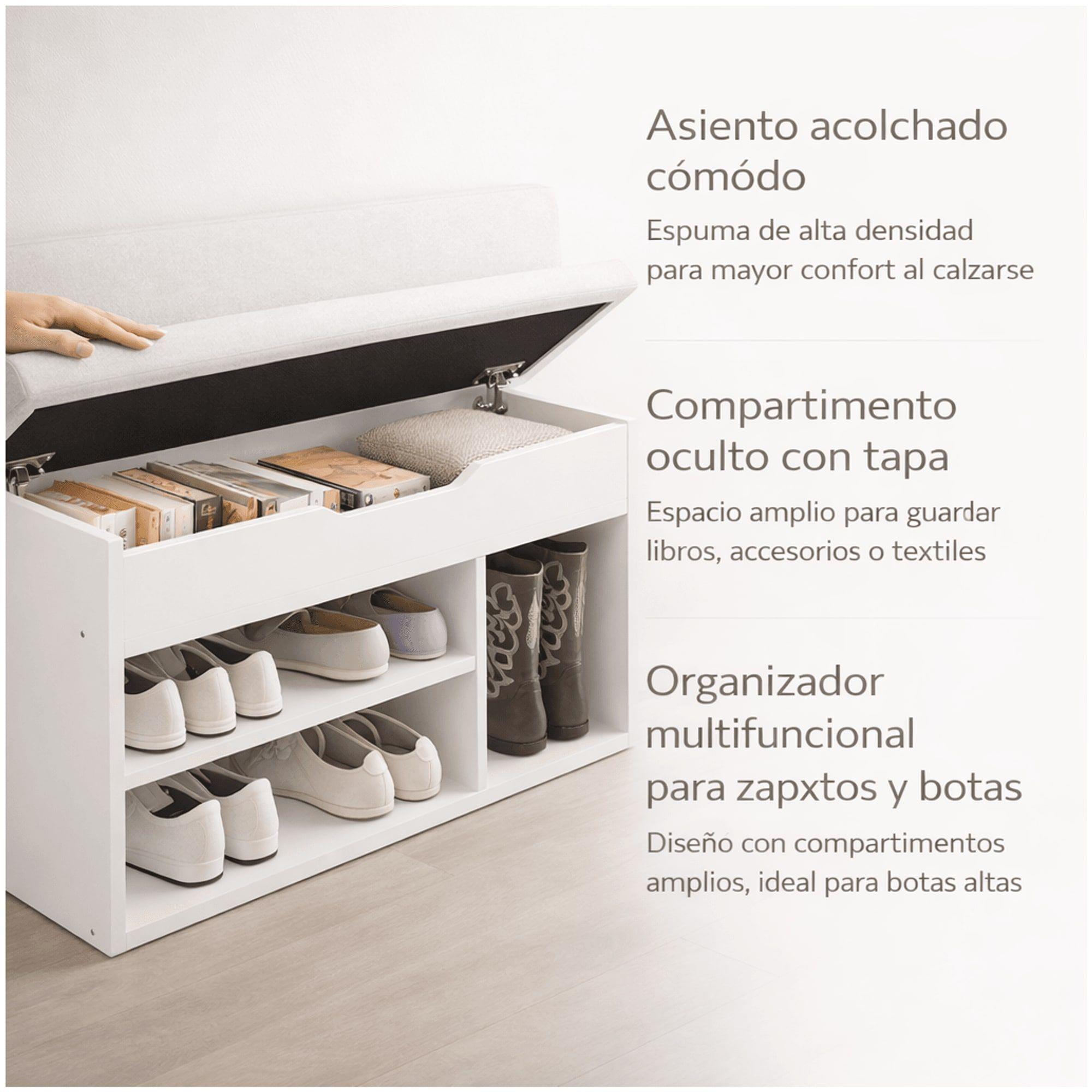 Zapatero Organizador Zapatos Banca Probador De Zapato Bota Blanca-2