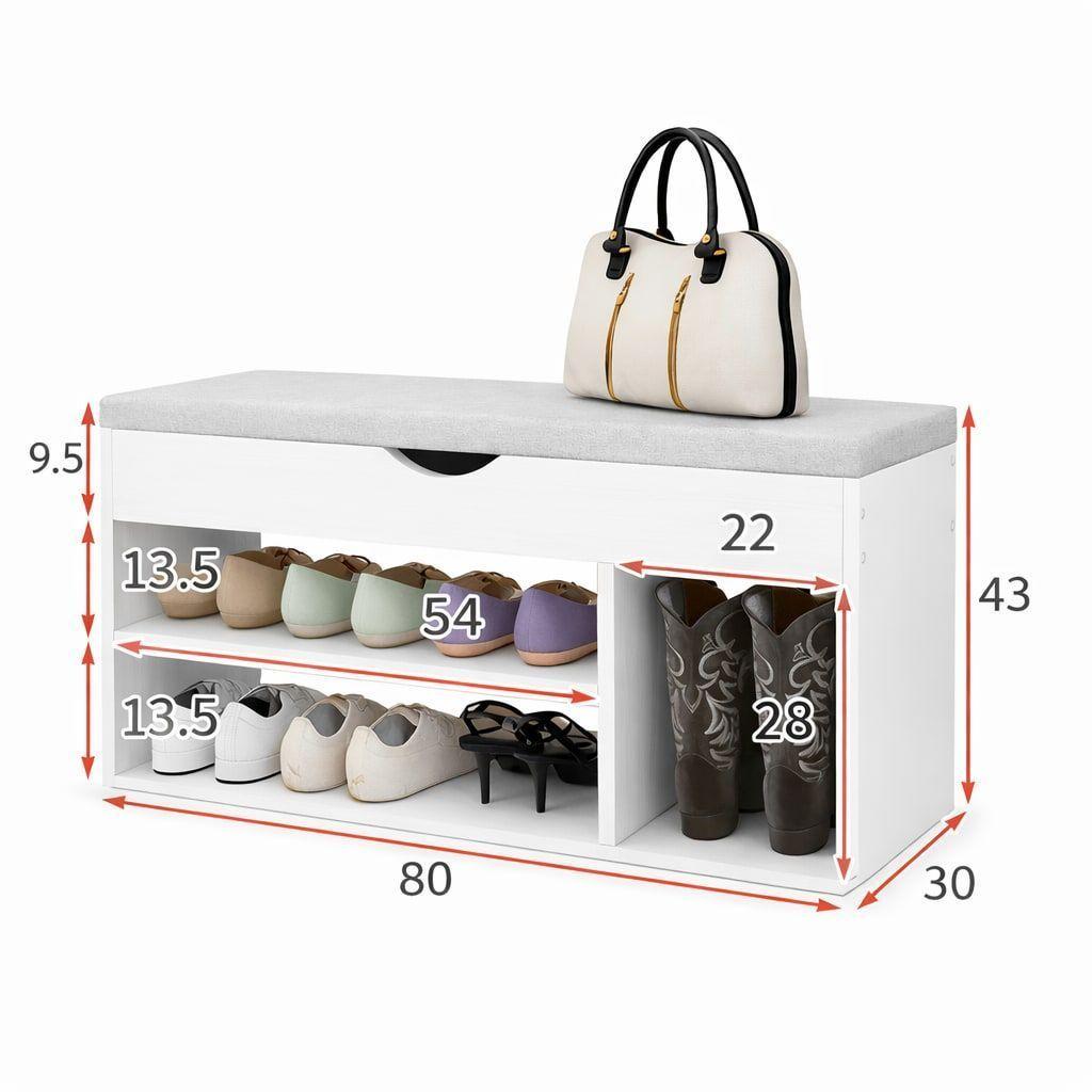 Zapatero Organizador Zapatos Banca Probador De Zapato Bota Blanca-3