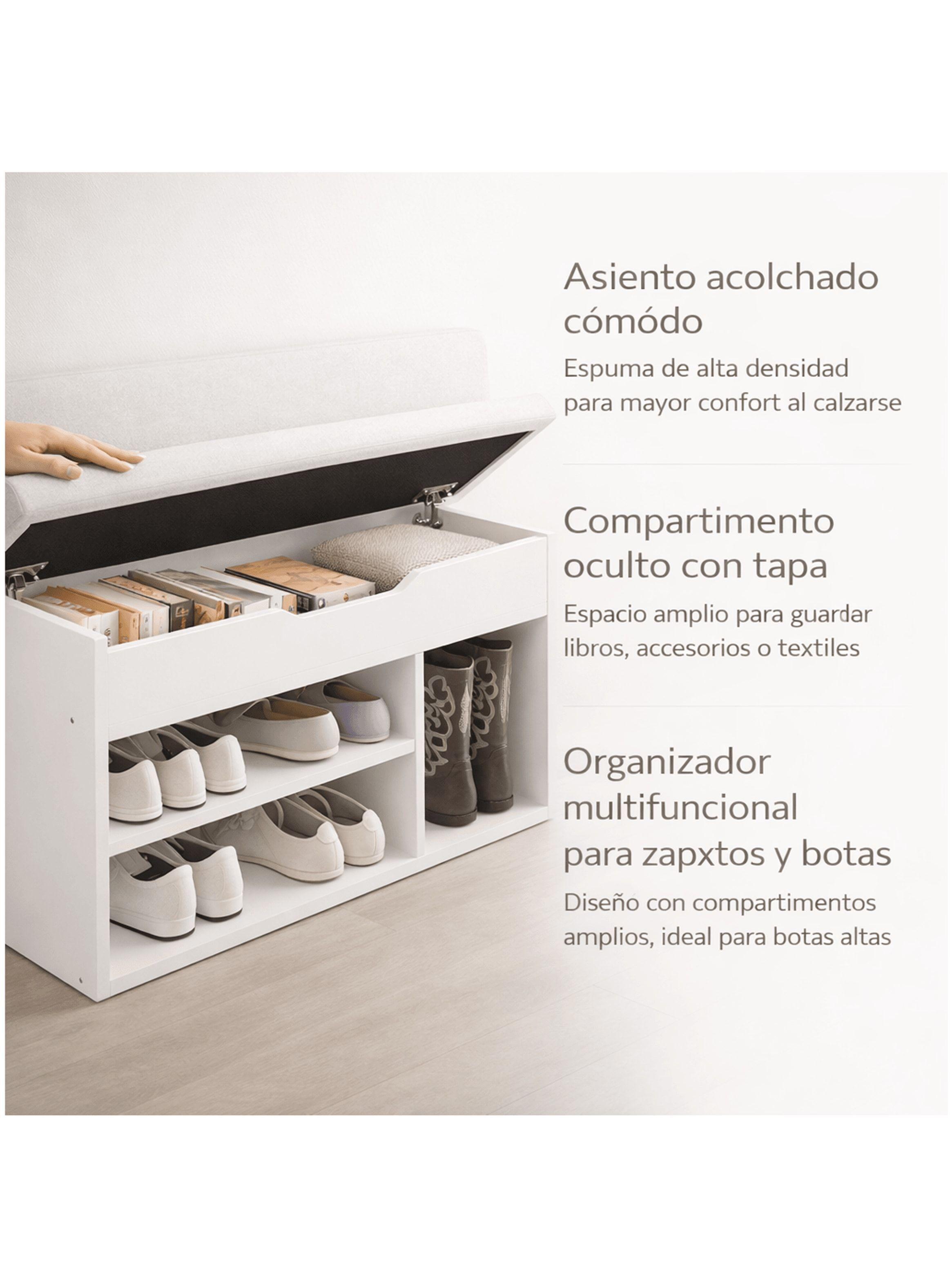 Zapatero Organizador Zapatos Banca Probador De Zapato Bota Blanca-3