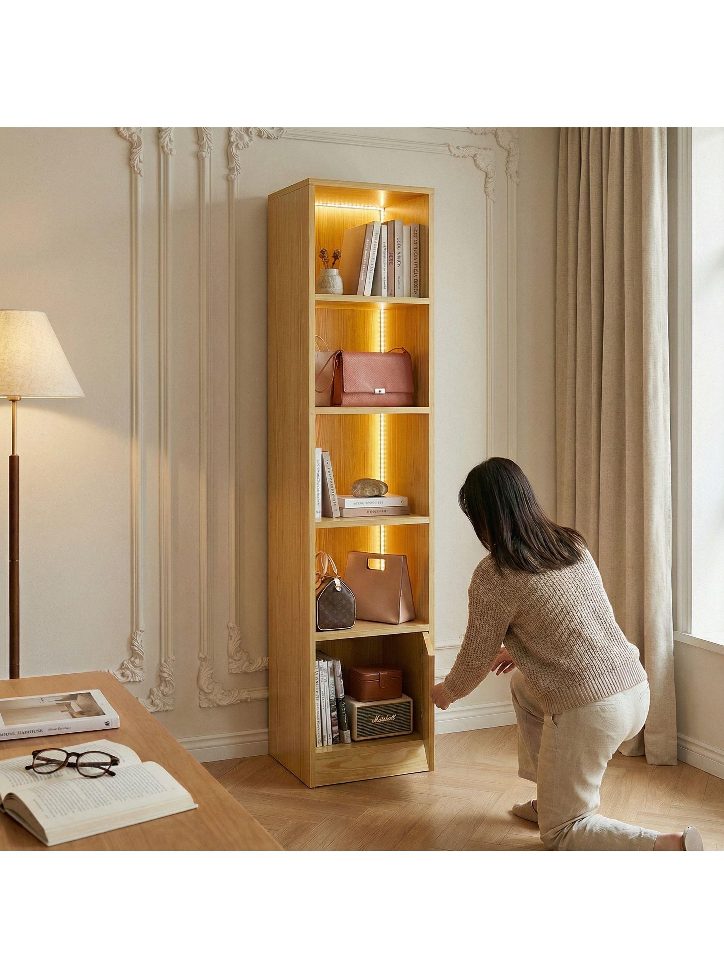 Estante Repisa Para Libros Decoración Con Luz 40 De Ancho Marrón-7